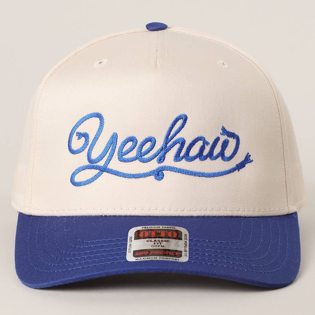 Yeehaw western script embroidered trucker hat alternate angle