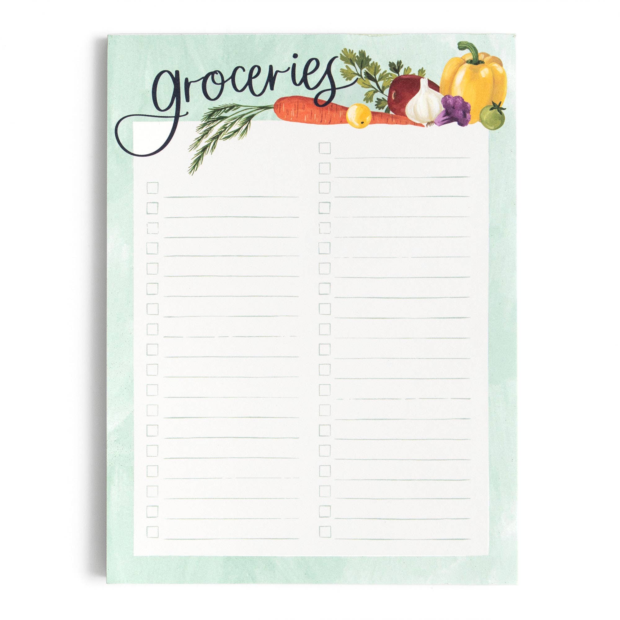 In The Garden Groceries Notepad with vegetable illustrations