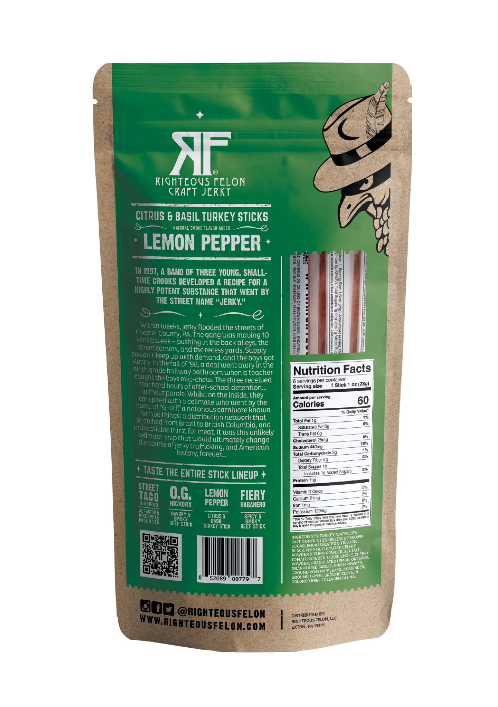 6ct Pouch RF Lemon Pepper Turkey Stick 1oz (8ct)