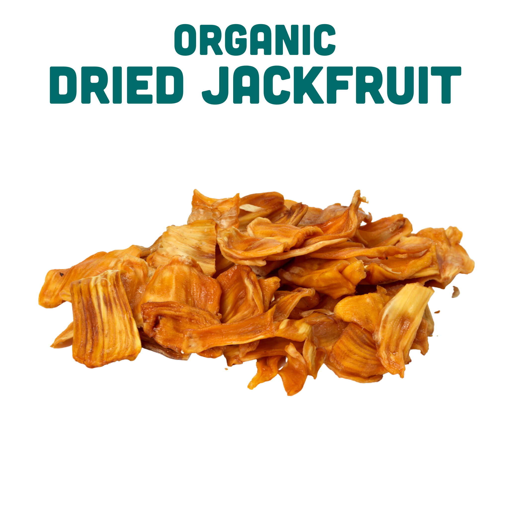 Organic dried jackfruit close-up of fruit pieces