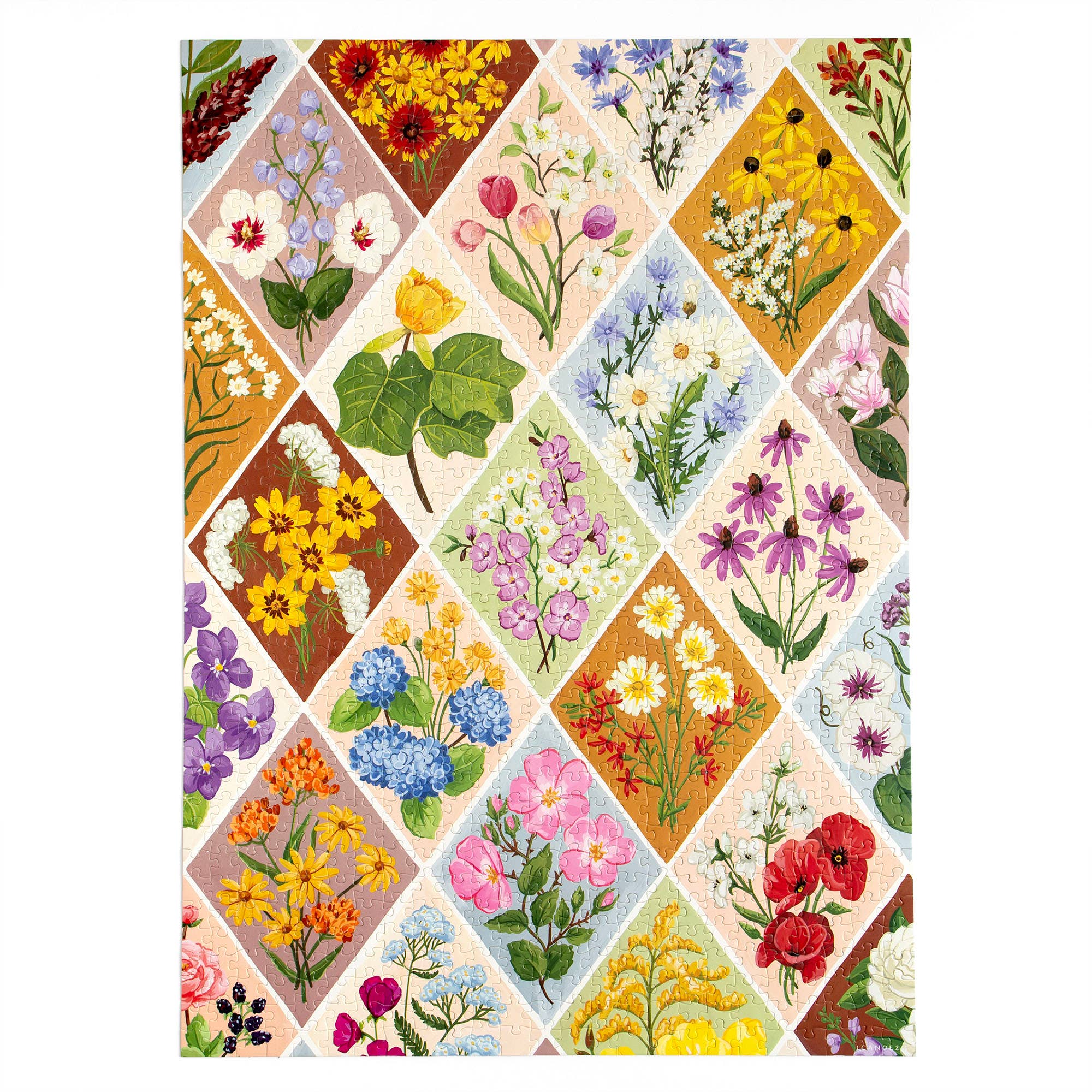 Vintage Blooms 1000 piece puzzle box back view