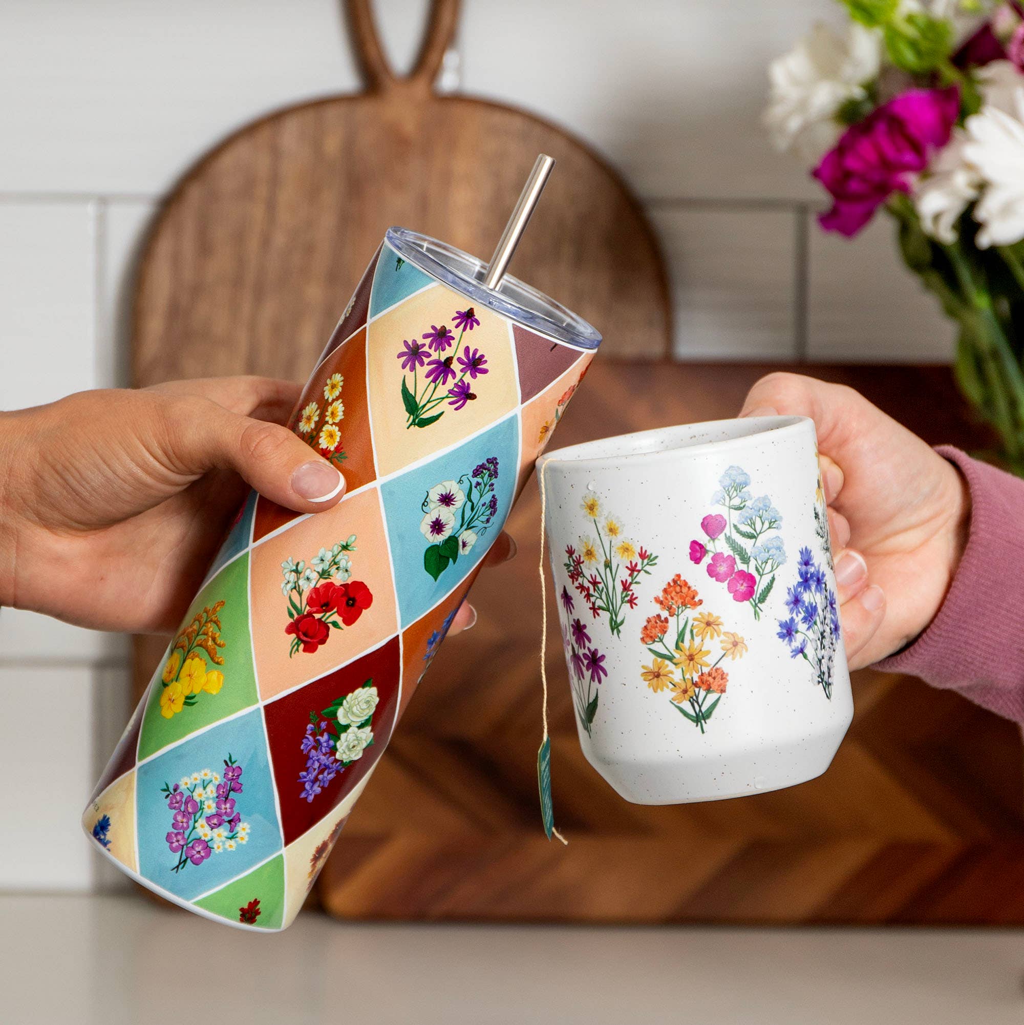 Vintage Blooms Floral 20oz Stainless Steel Skinny Tumbler