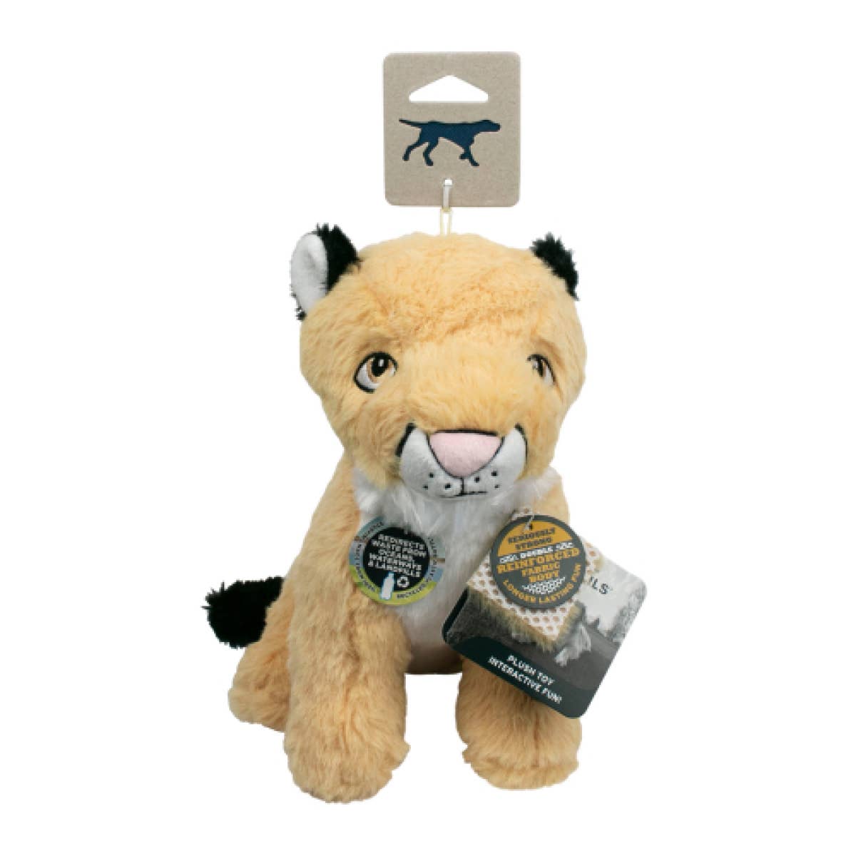 Crunch Plush Mountain Lion Dog Toy 9-inch alternate angle