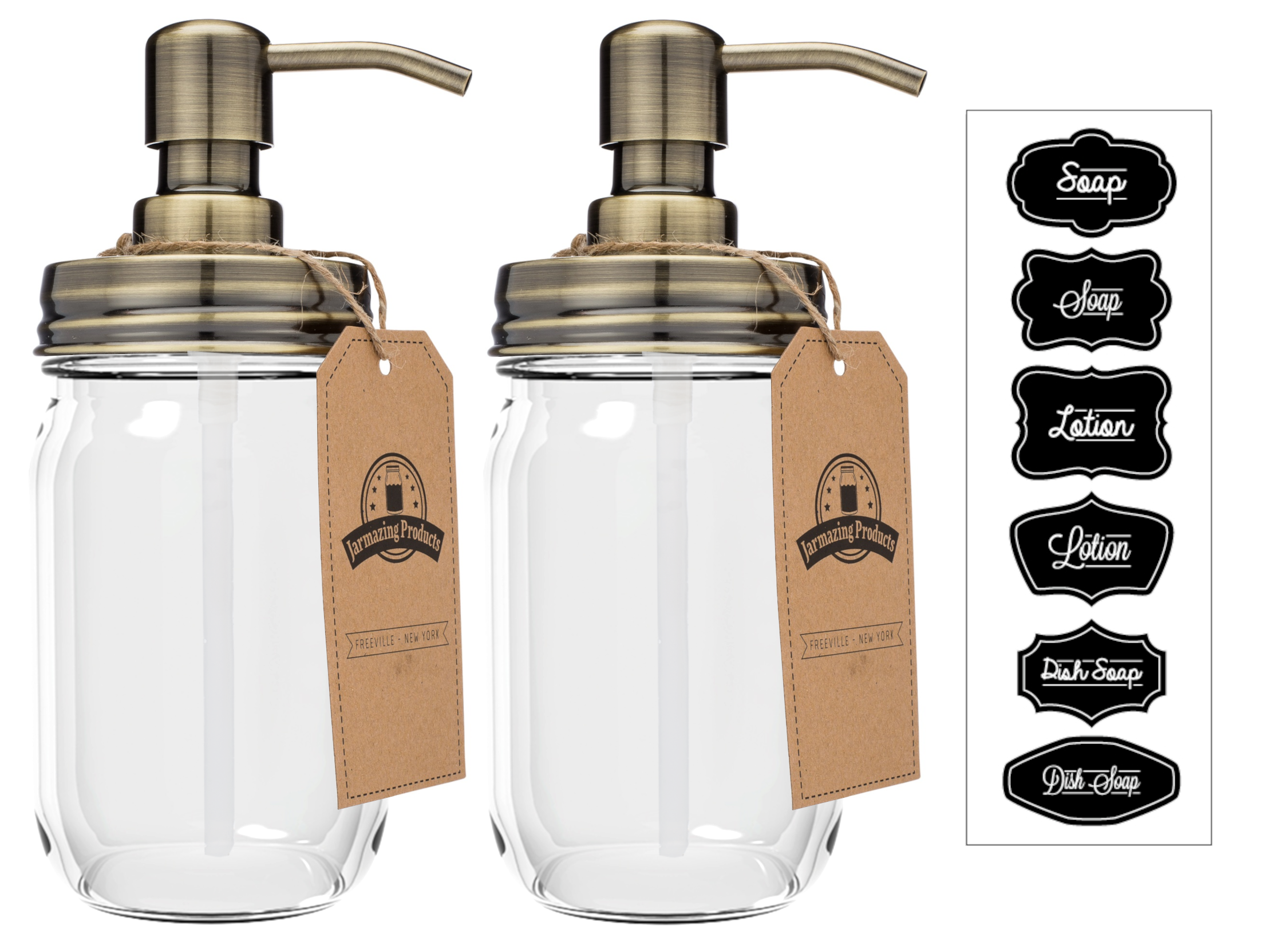 16oz clear mason jar soap dispenser lifestyle view