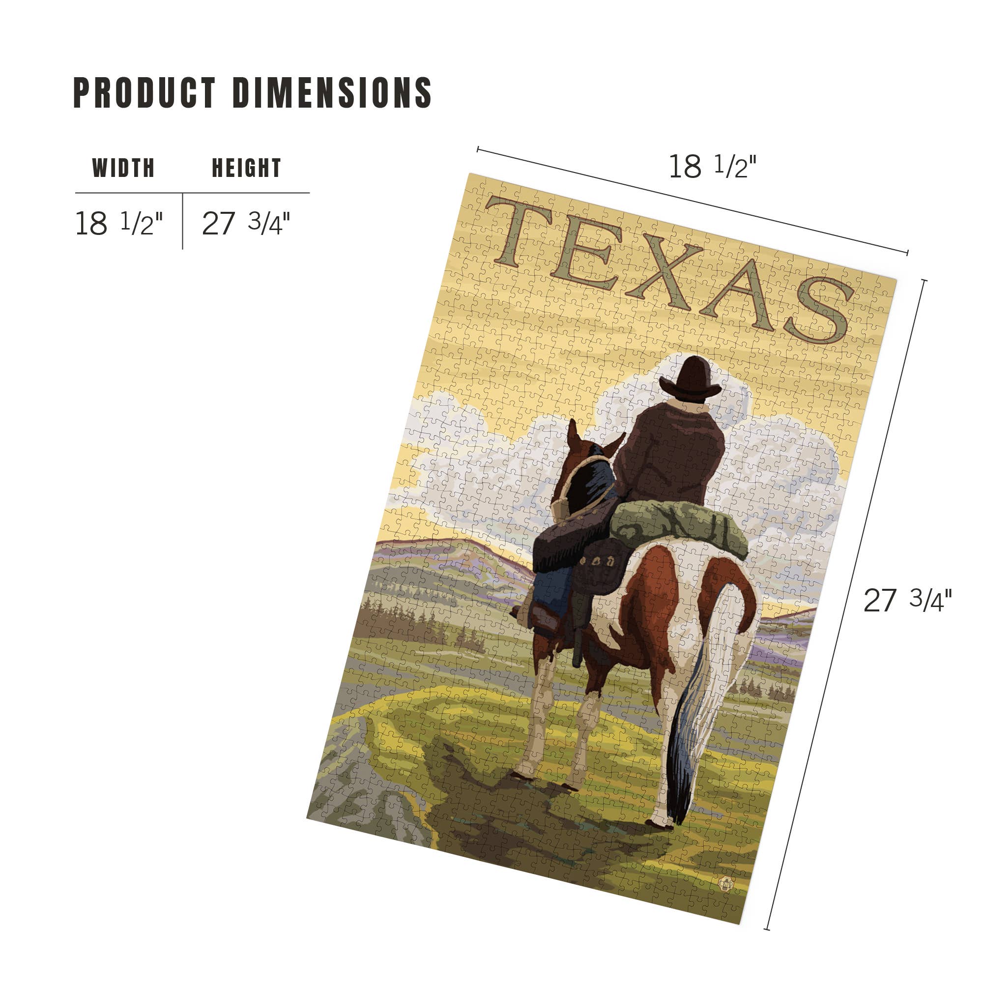 1000 PIECE PUZZLE Texas, Cowboy on Ridge
