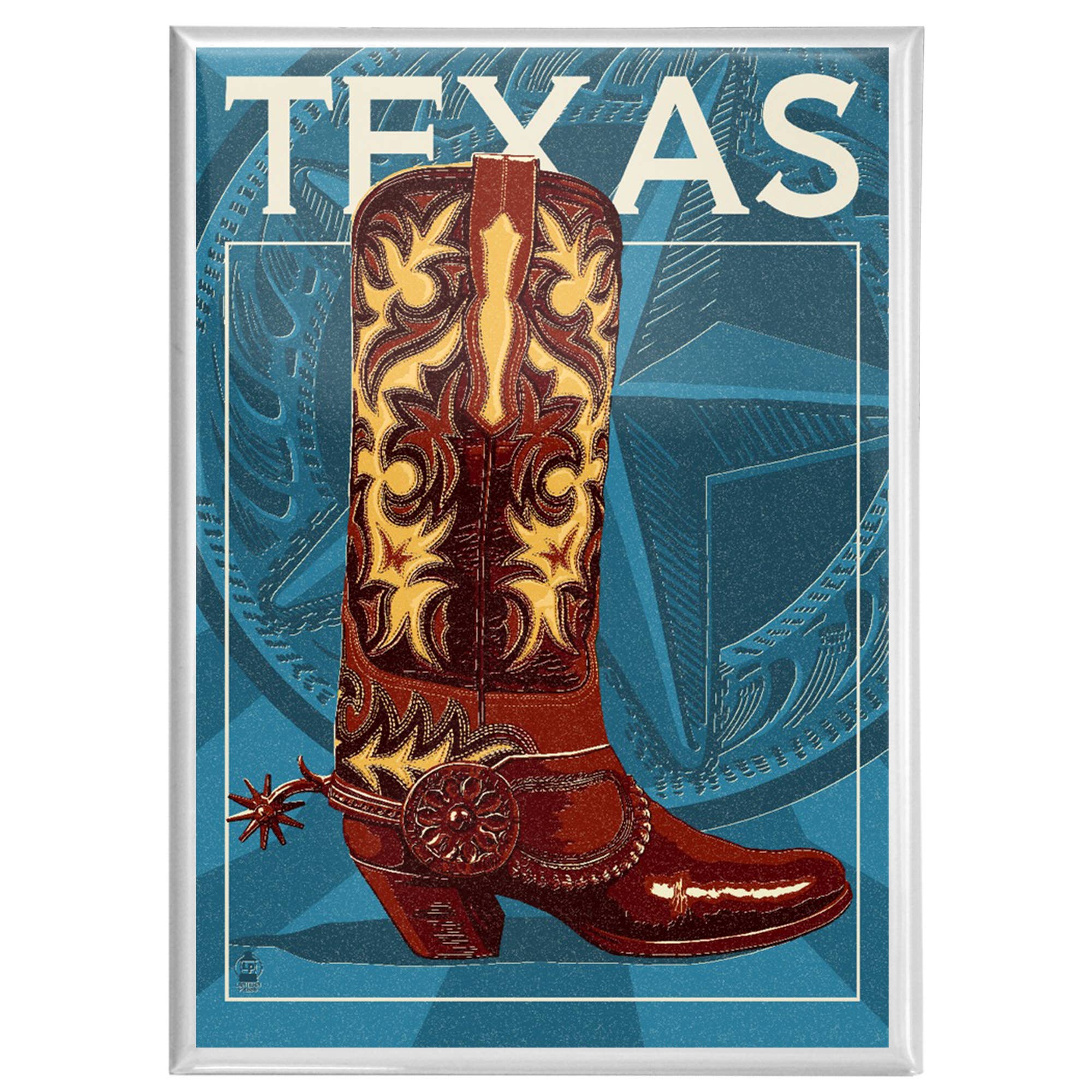 MAGNET Texas, Cowboy Boot, Letterpress