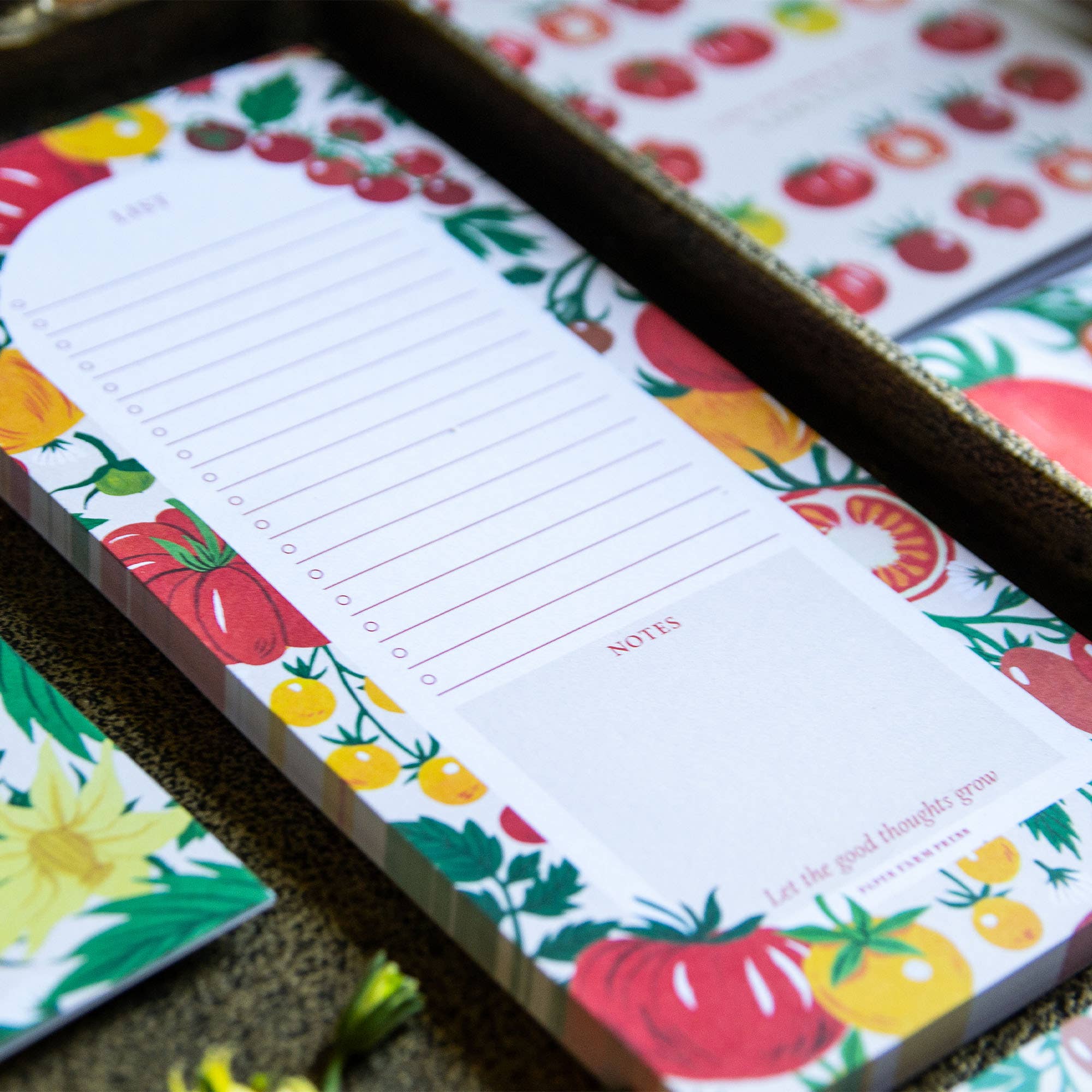 Tomato Vine Market List Notepad lined page detail