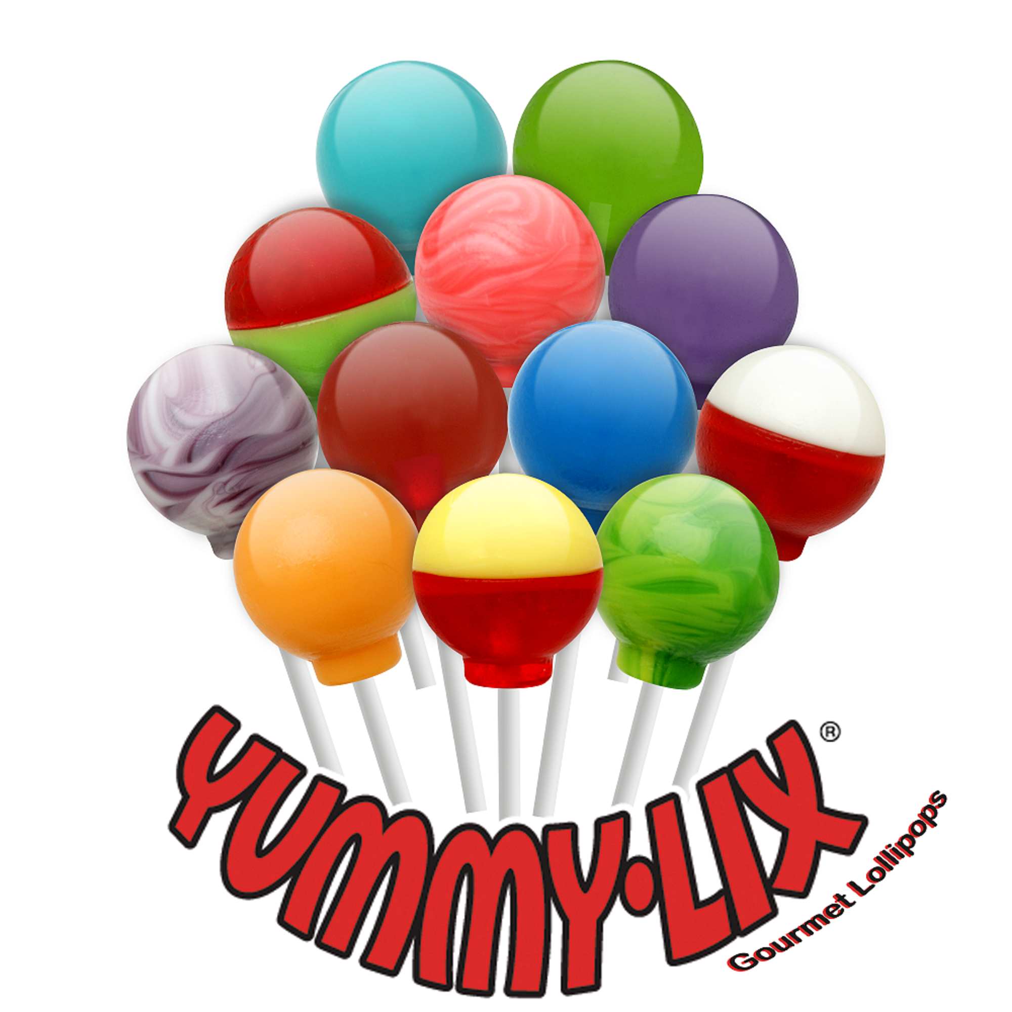 Yummy-Lix Gourmet Lollipops 80 count display bucket