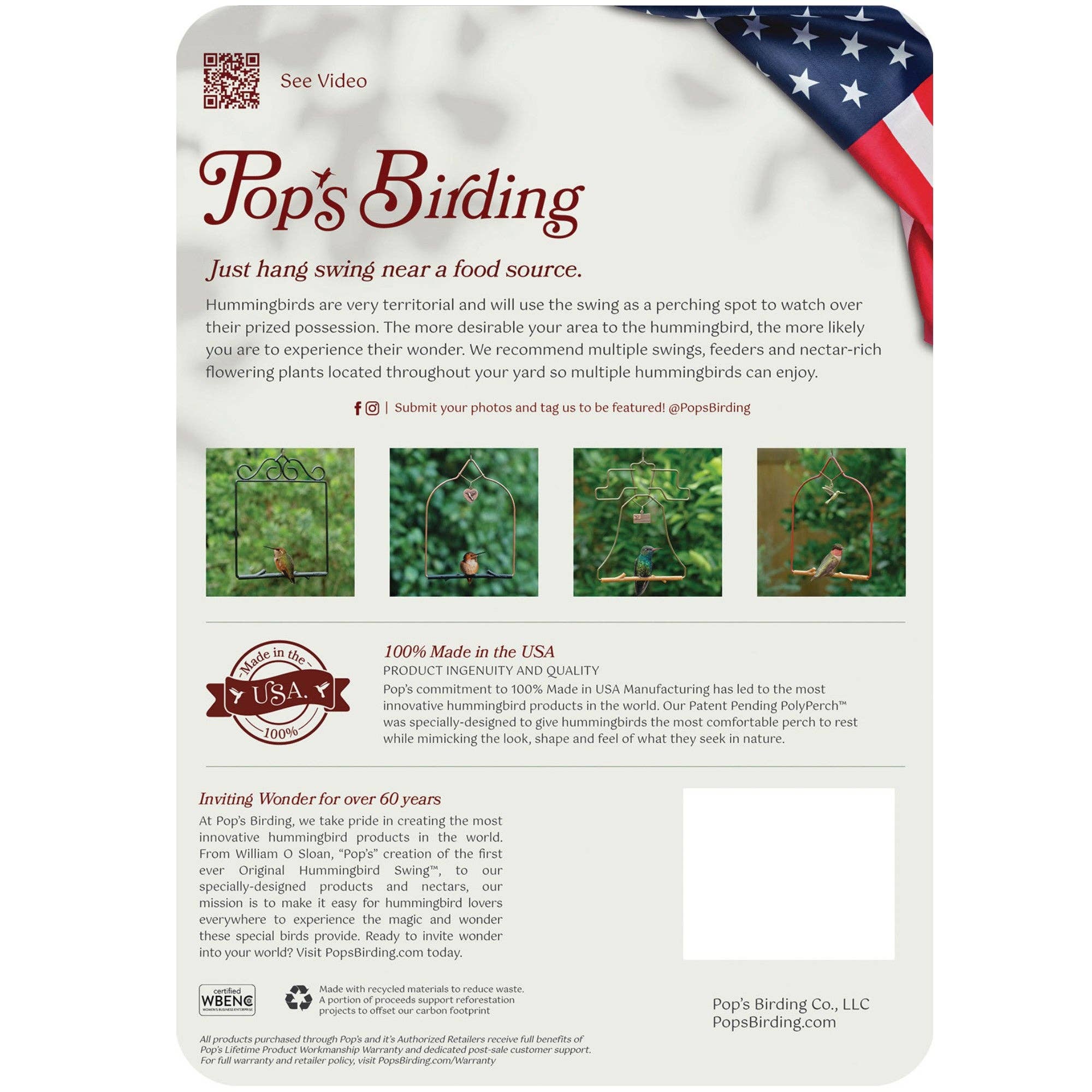 Hummingbird Swing Craft Red Bird packaging