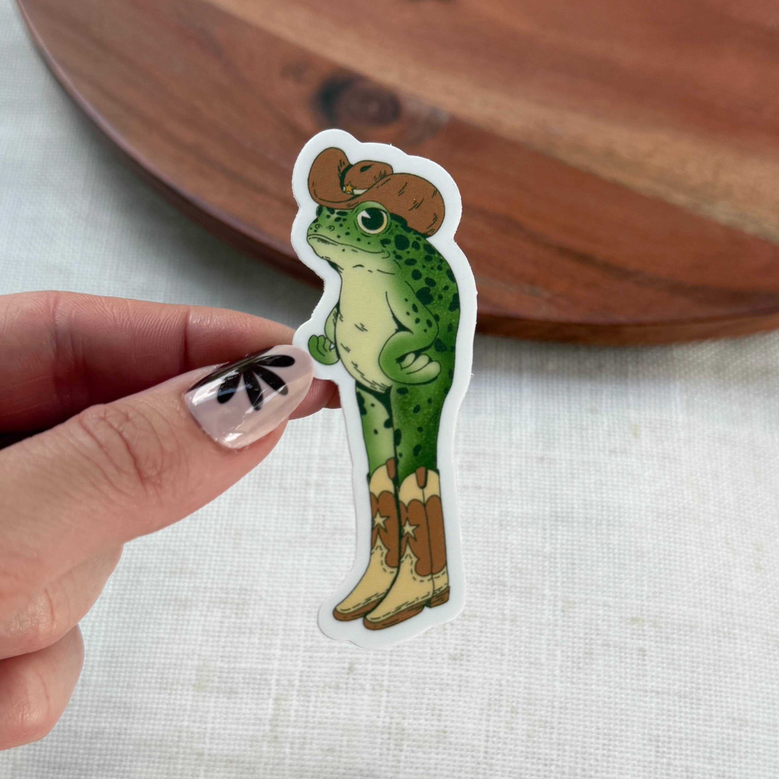 Cowboy Frog Southern sticker with western frog design