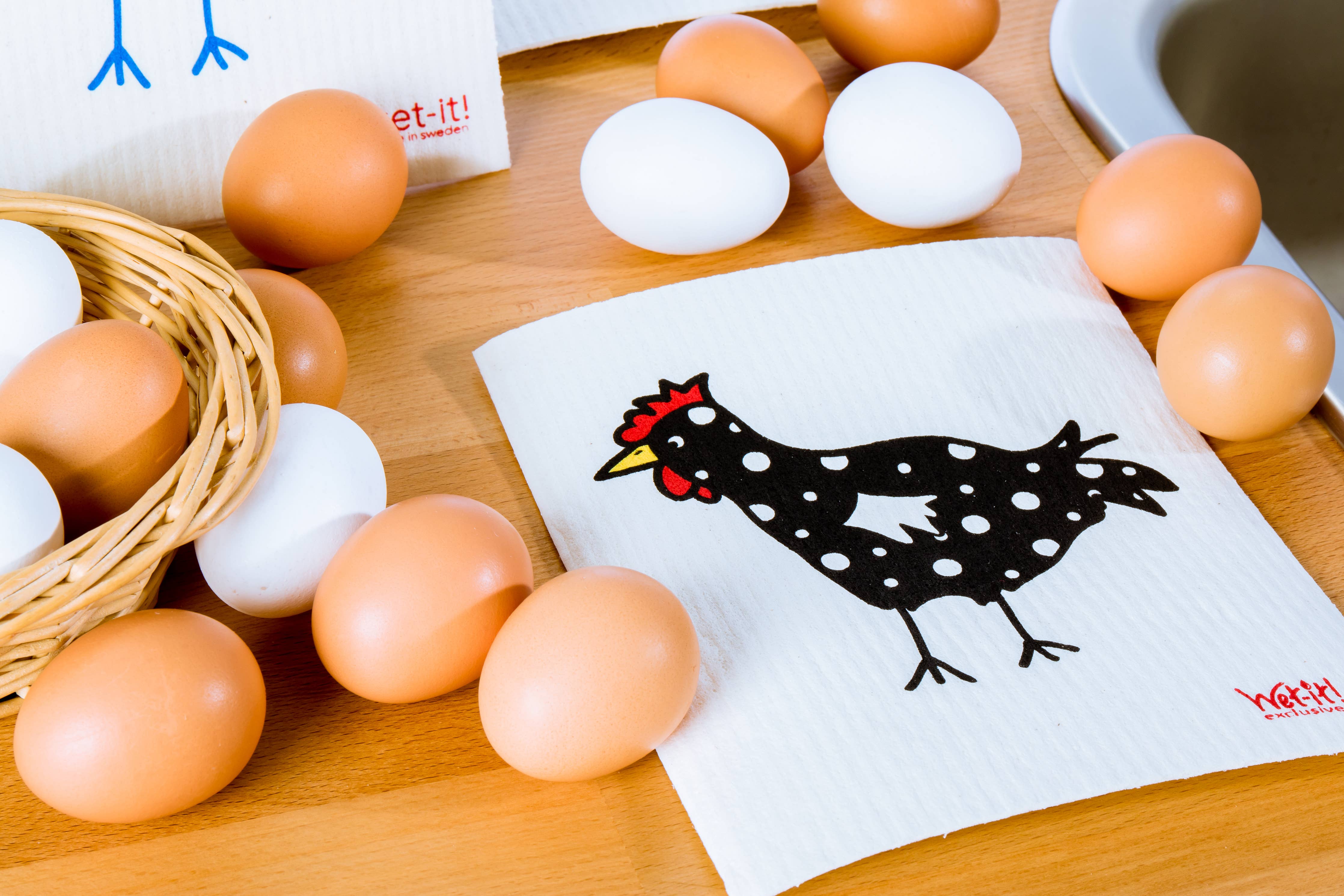 Spotted Black Chicken Swedish Cloth