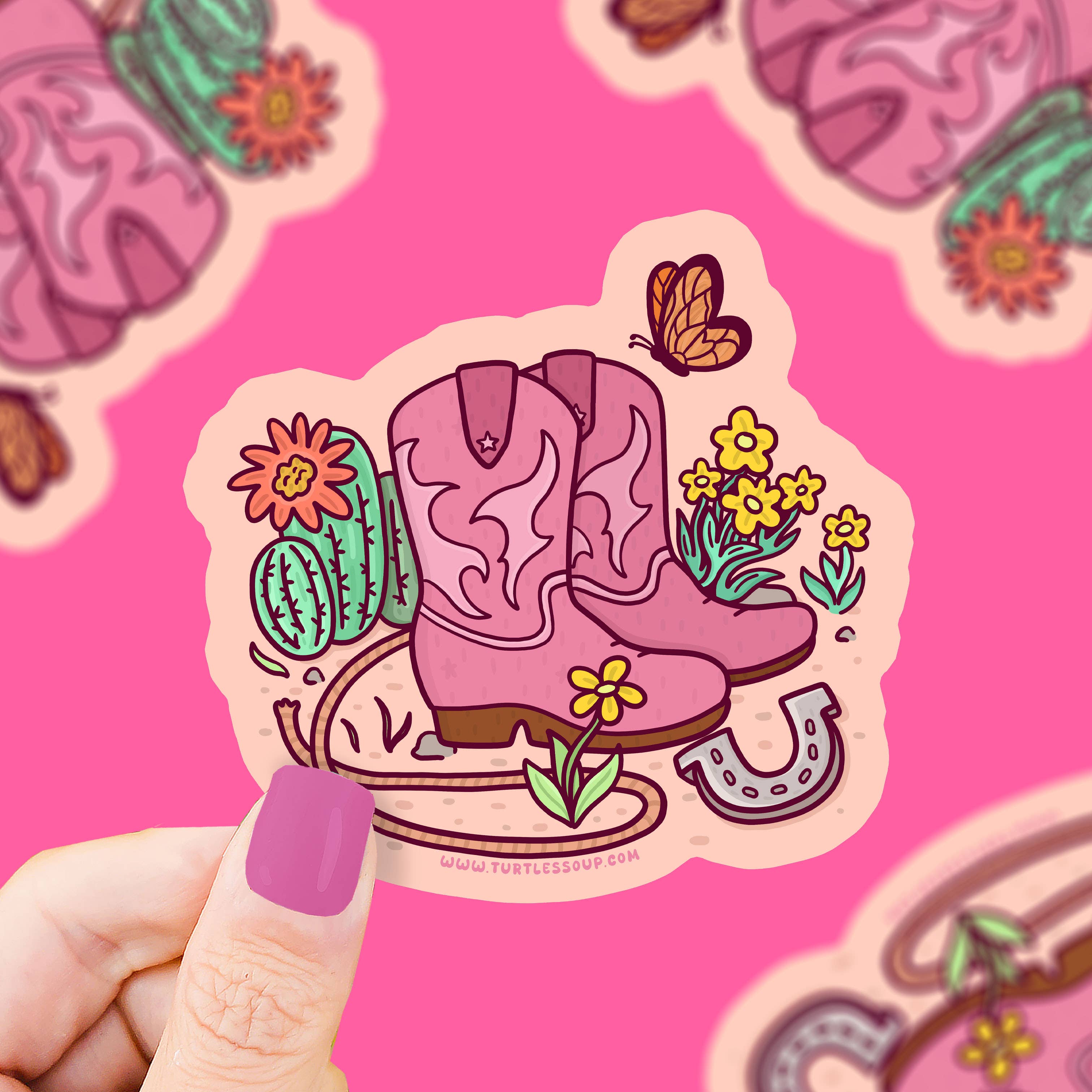 Cowgirl boots vinyl sticker with Western boot design
