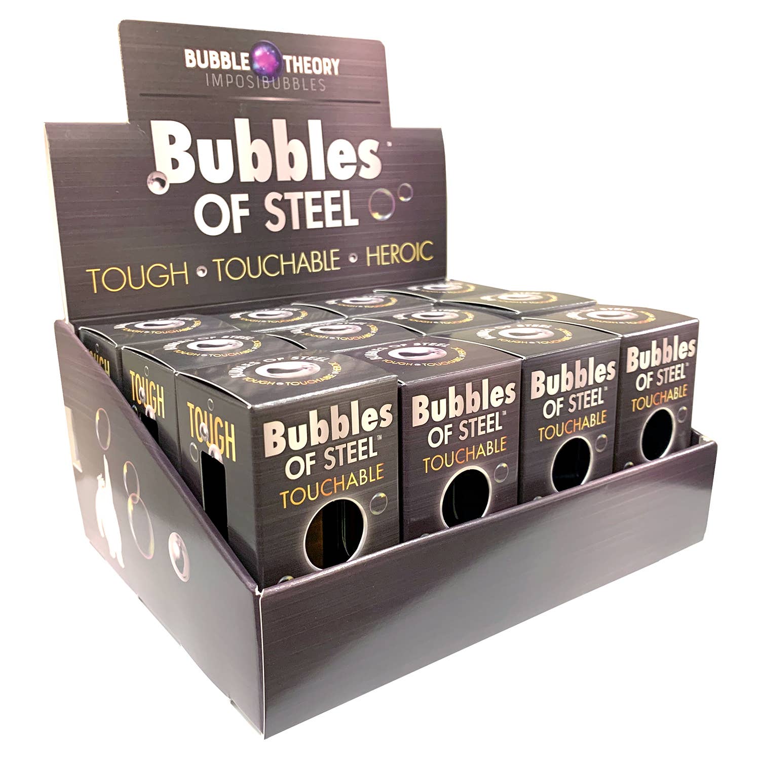 Bubbles of Steel touchable bubbles close-up detail