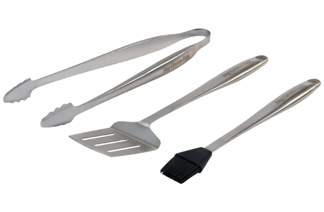 Big Green Egg Stainless Steel Custom 3-Piece BBQ Tool Set