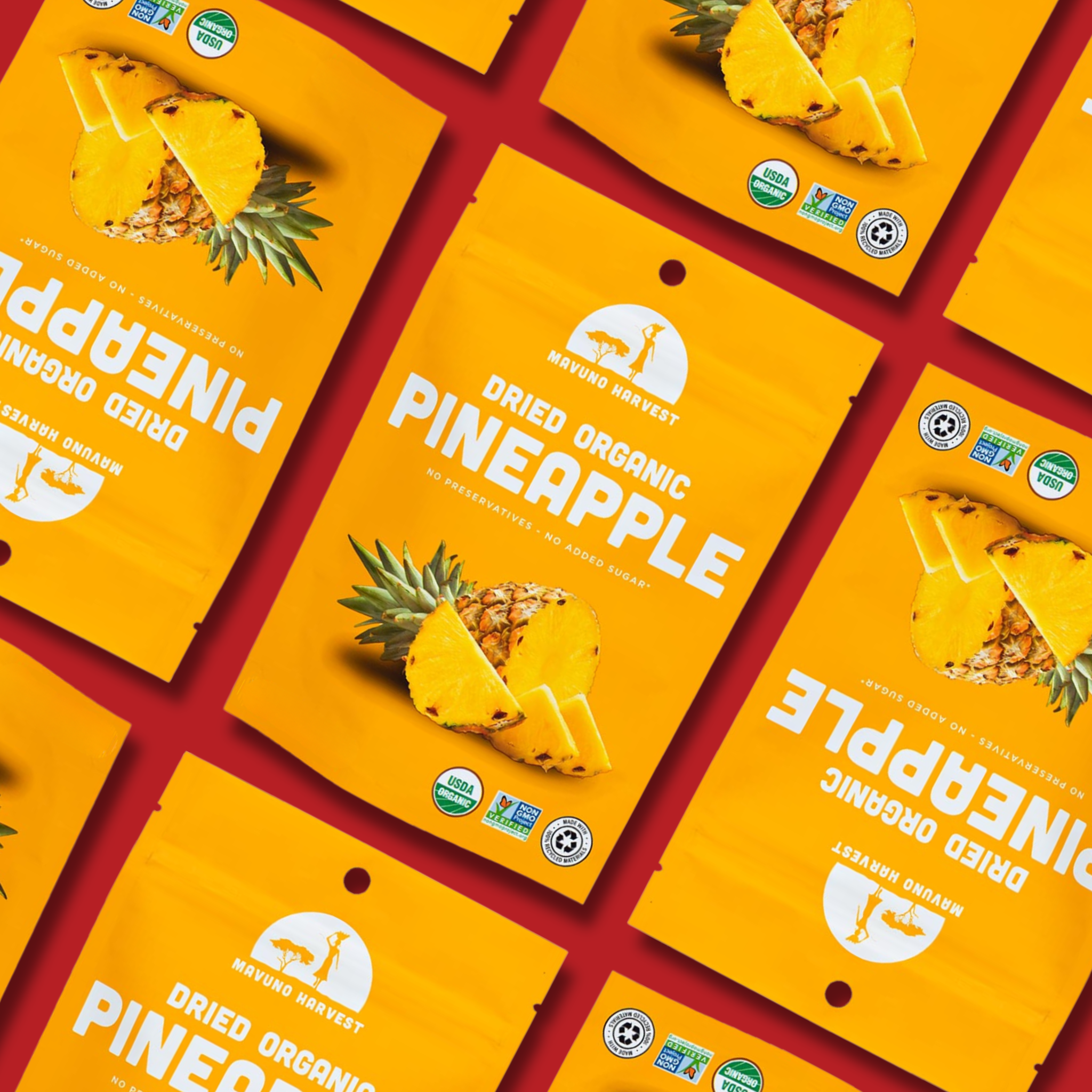 Organic Dried Pineapple, 6-pack case