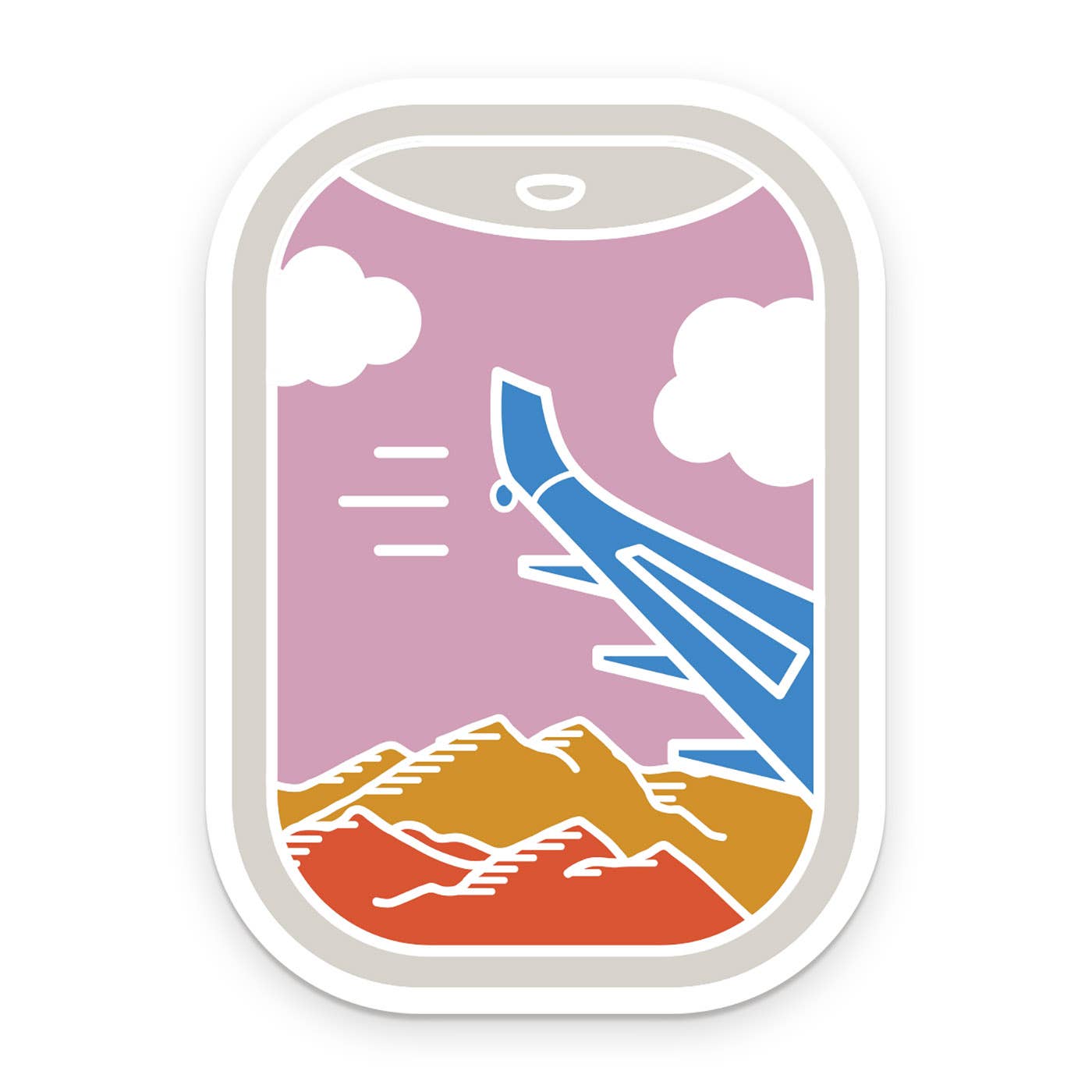 Airplane Views sticker with aerial landscape design