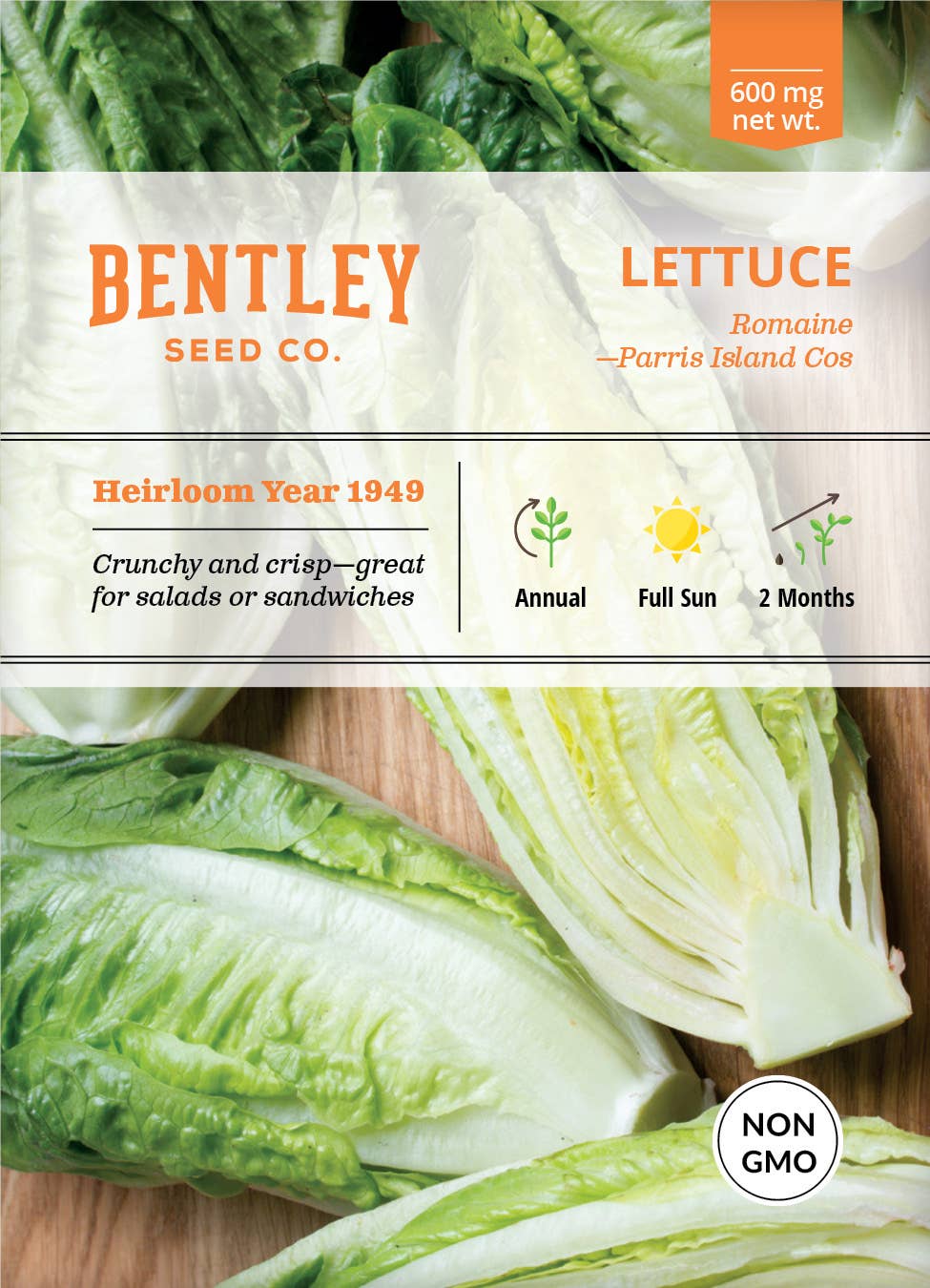 Lettuce Parris Island Romaine seed packet
