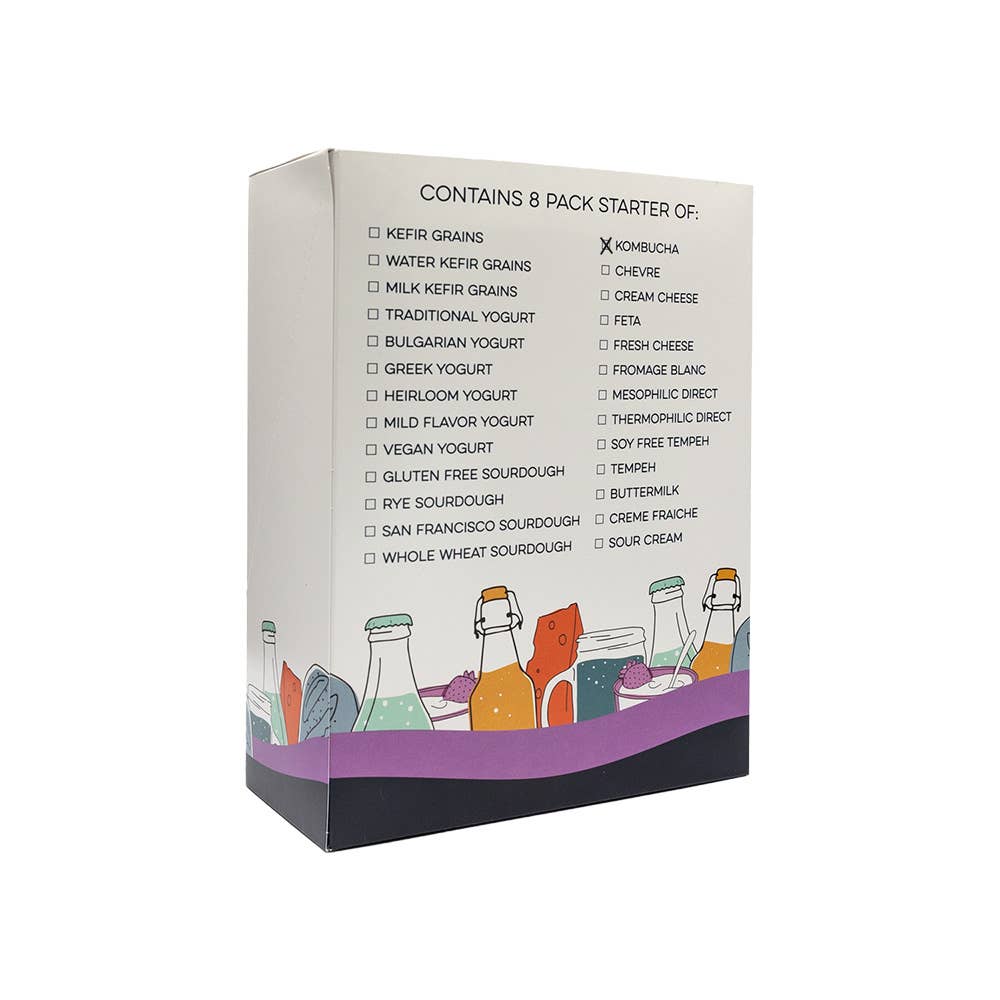 Kombucha starter culture brewing kit contents