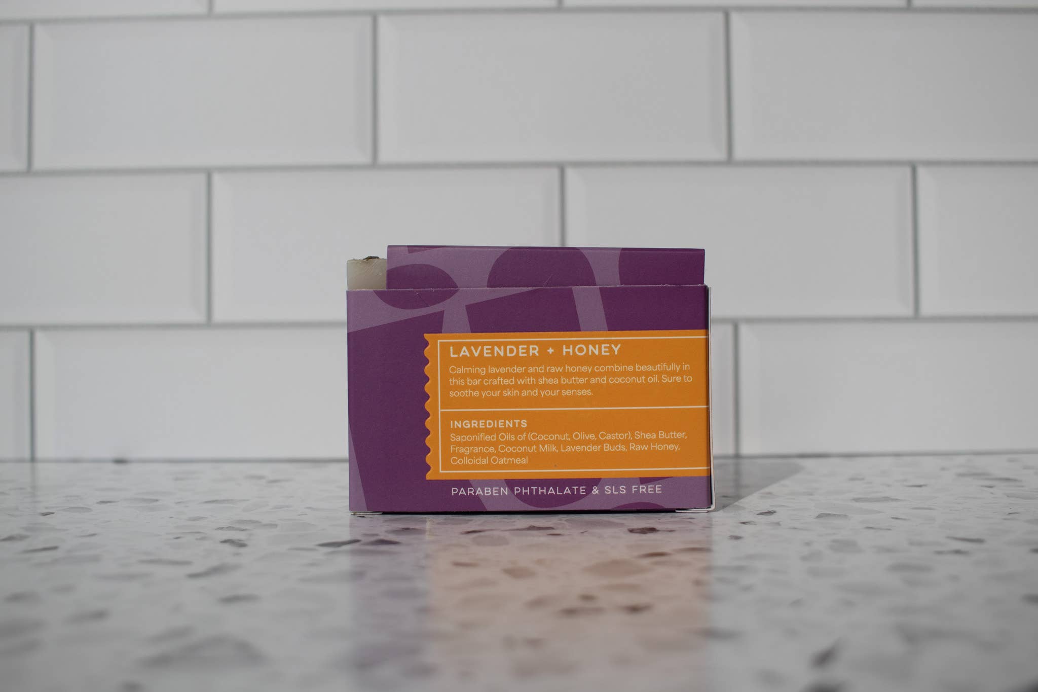 Lavender and Honey Bar Soap side angle view
