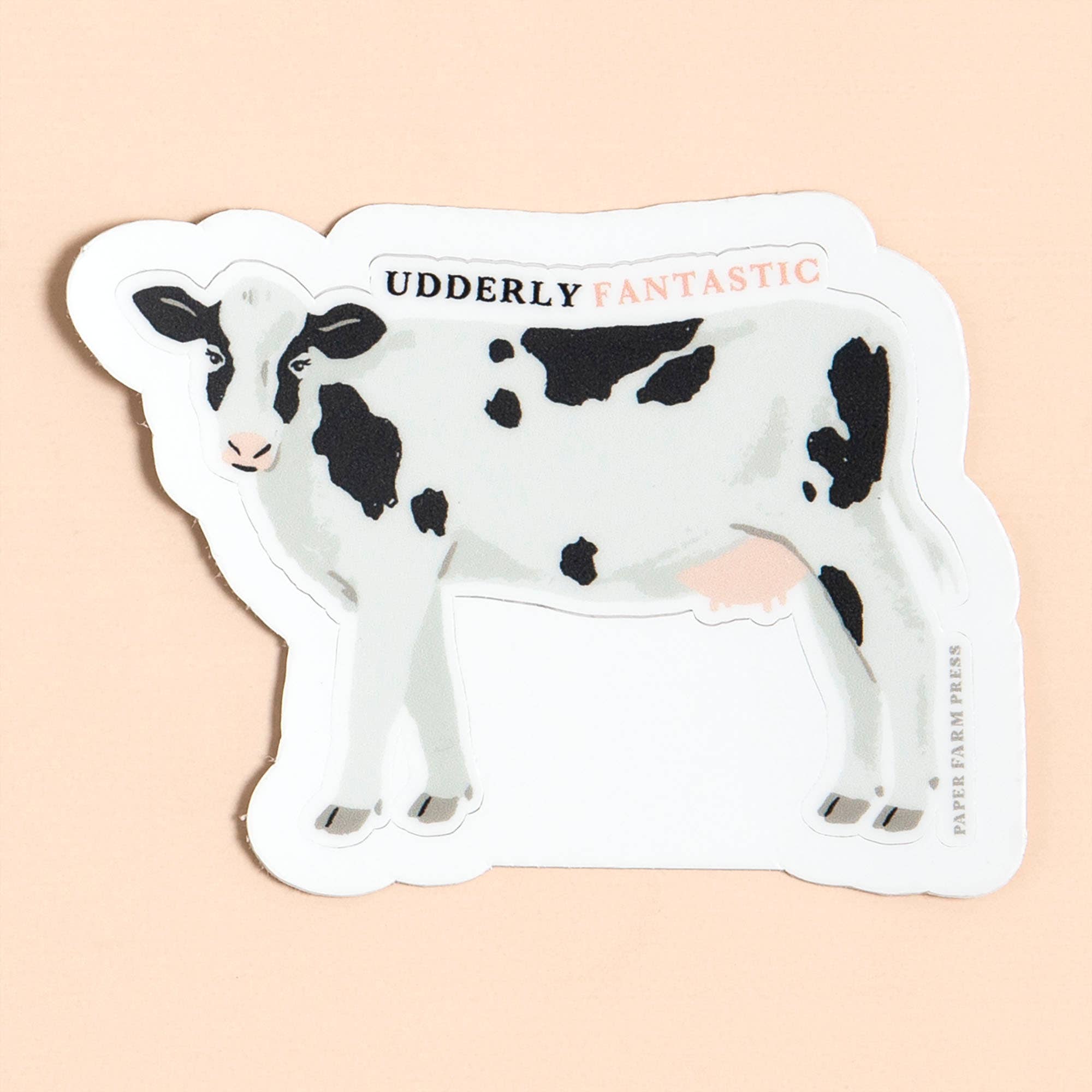 Udderly Fantastic Cow decal sticker with cow design