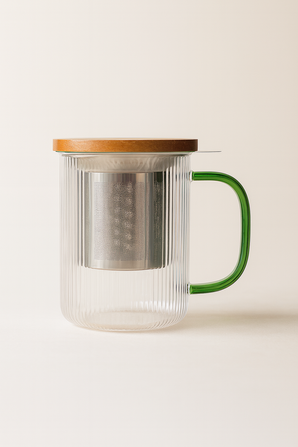 KARL 450ml borosilicate glass tea infuser with jade handle