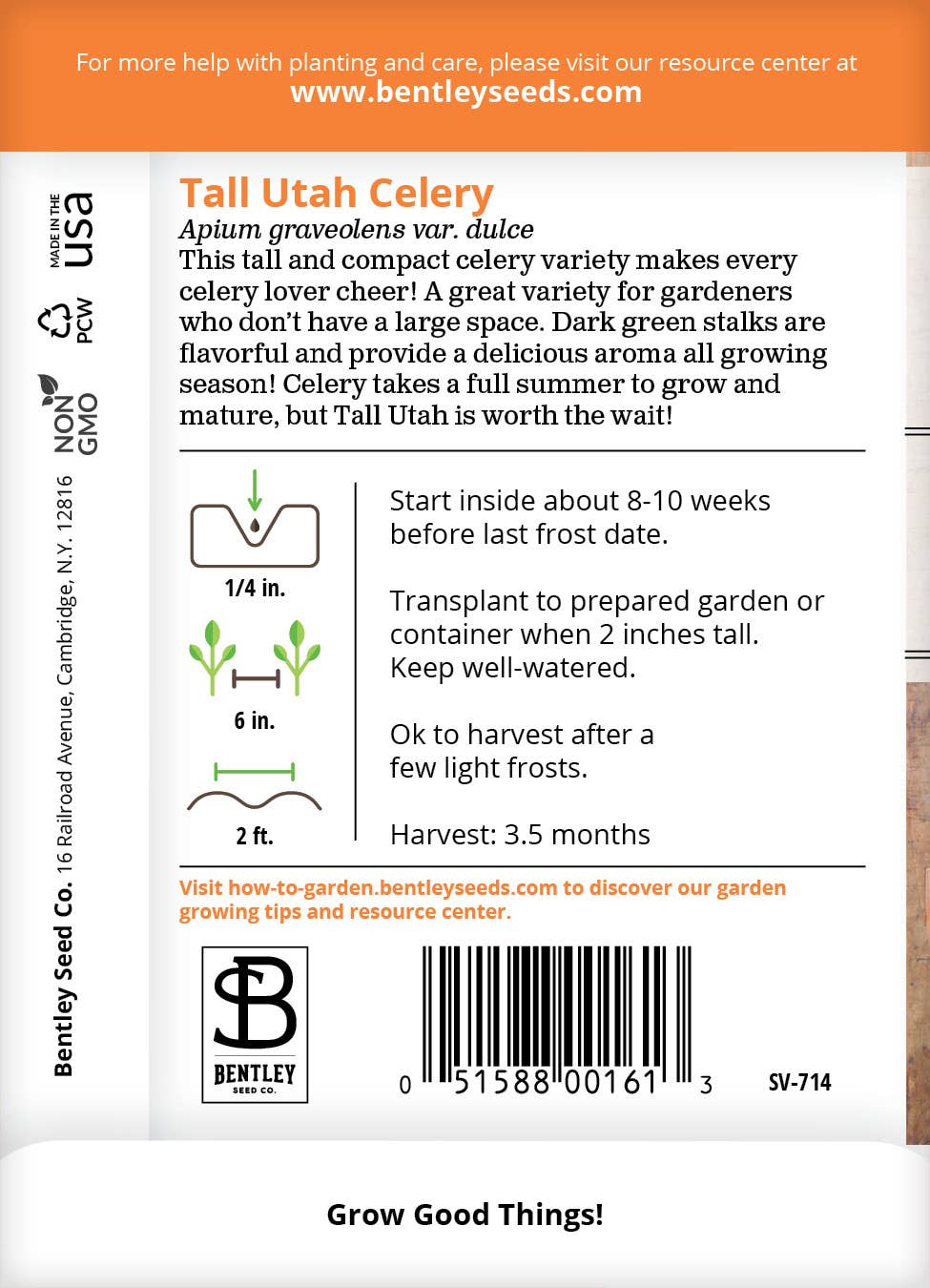 Brim Seed Co. Celery Tall Utah seed packet