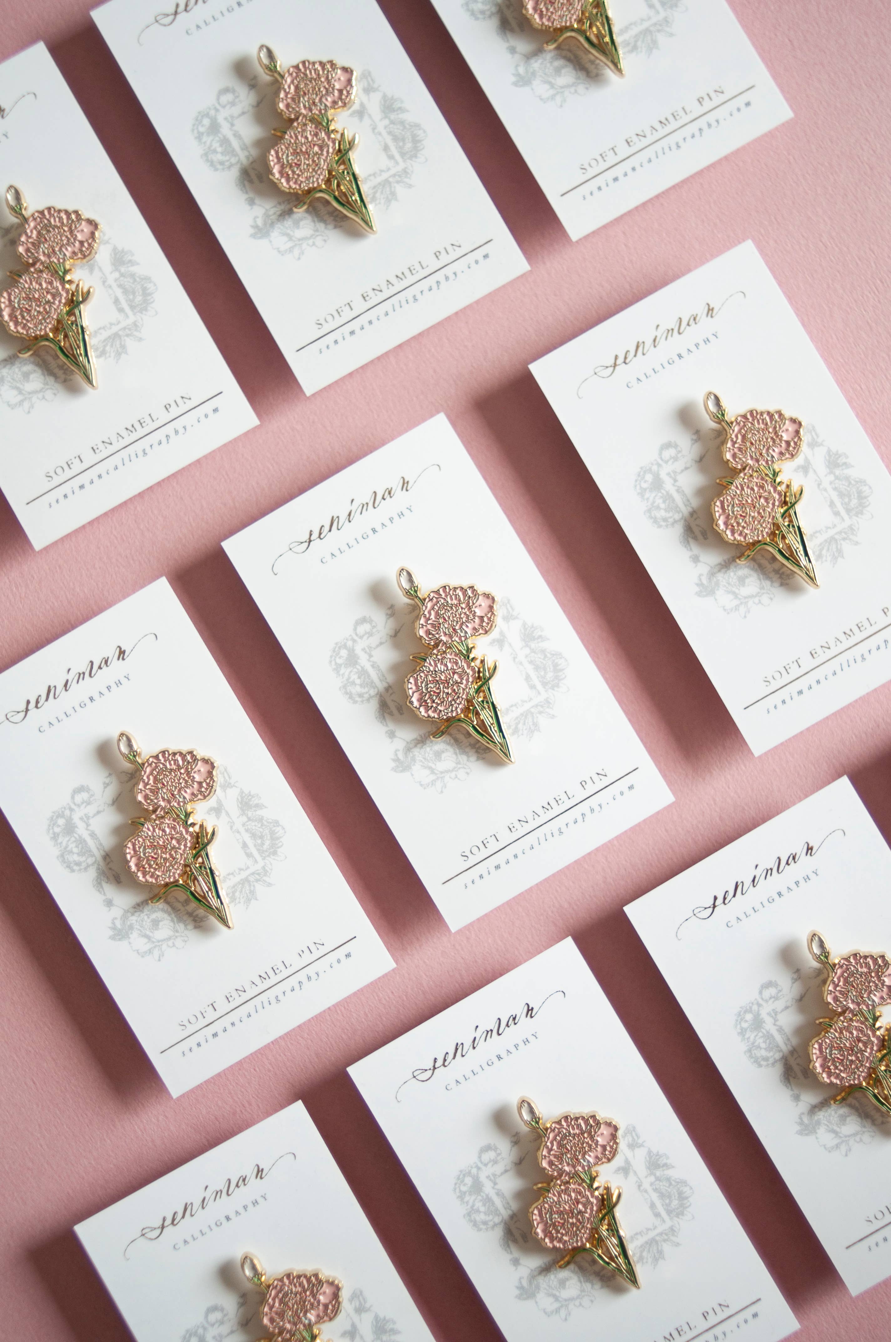 Pink Carnation Soft Enamel Pin
