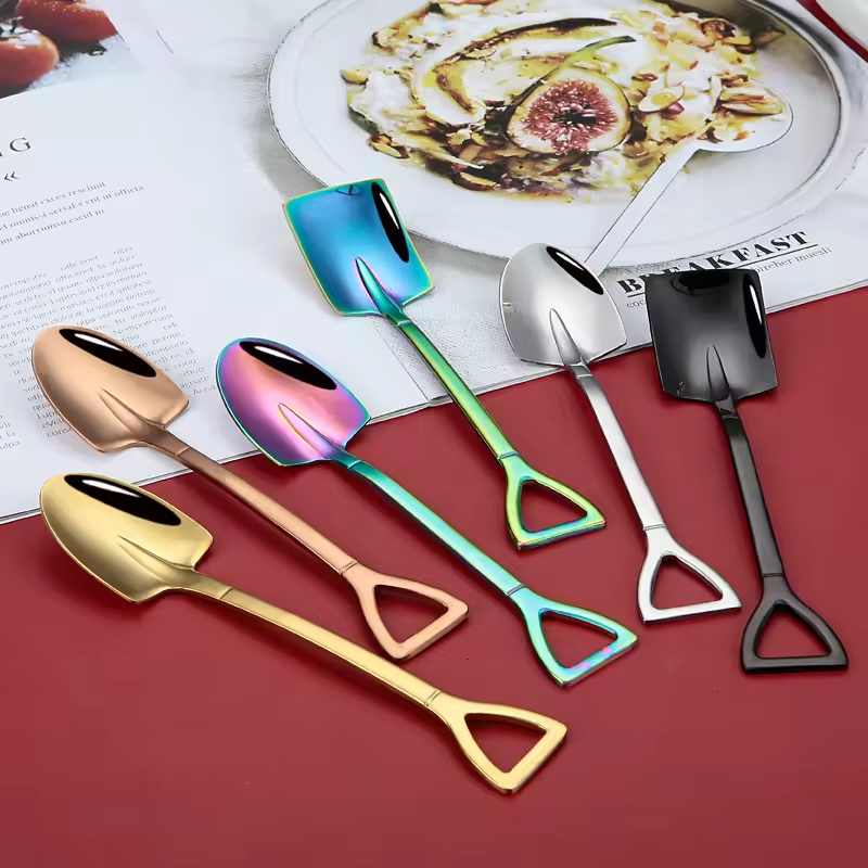 Shovel spoon for tea coffee and dessert