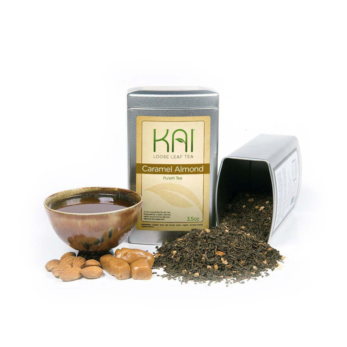 Kai Loose Leaf Tea Caramel Almond Pu'erh flavor package