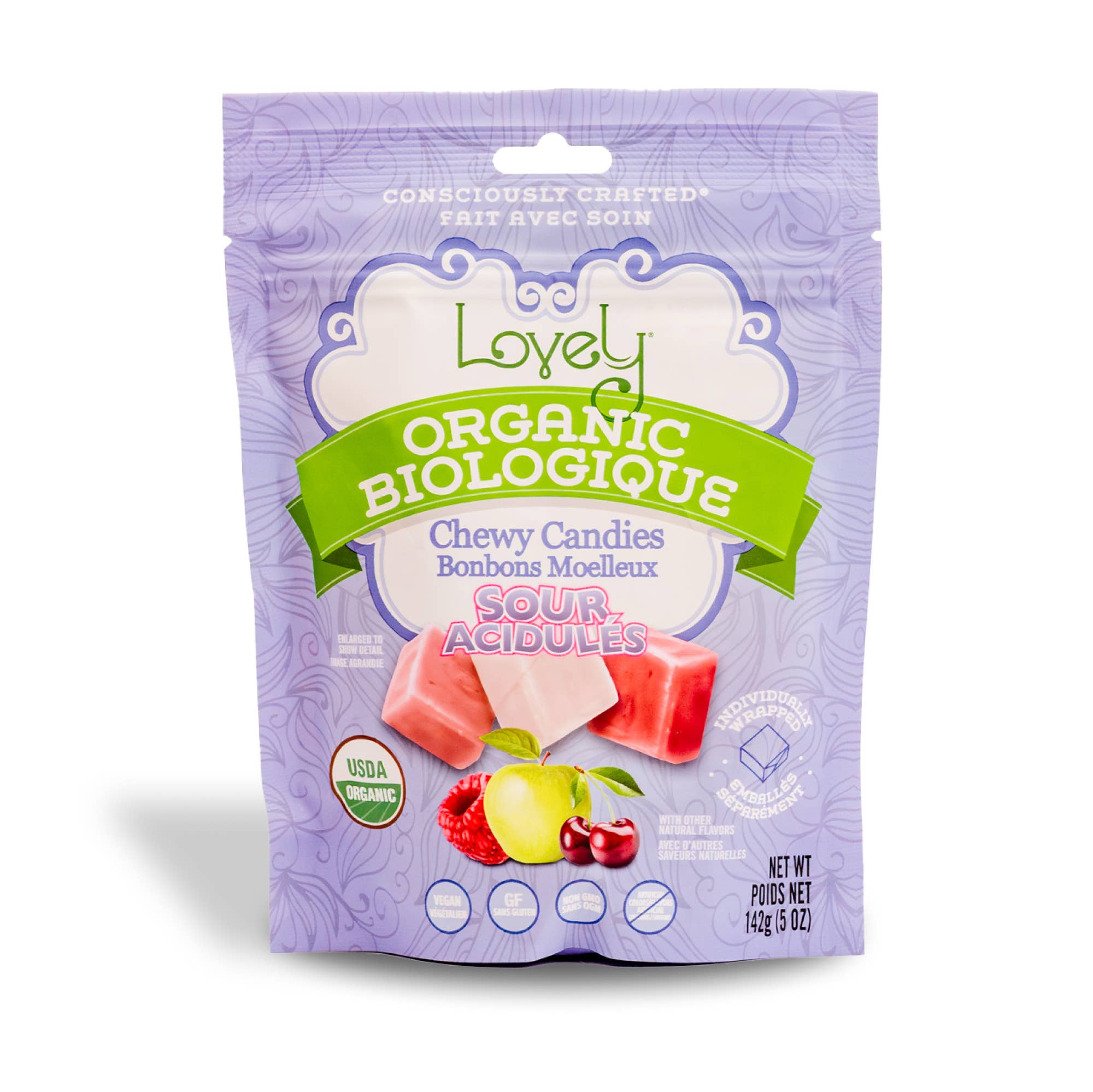 Organic Sour Chewy Candies - Gluten Free Candy, No Dyes
