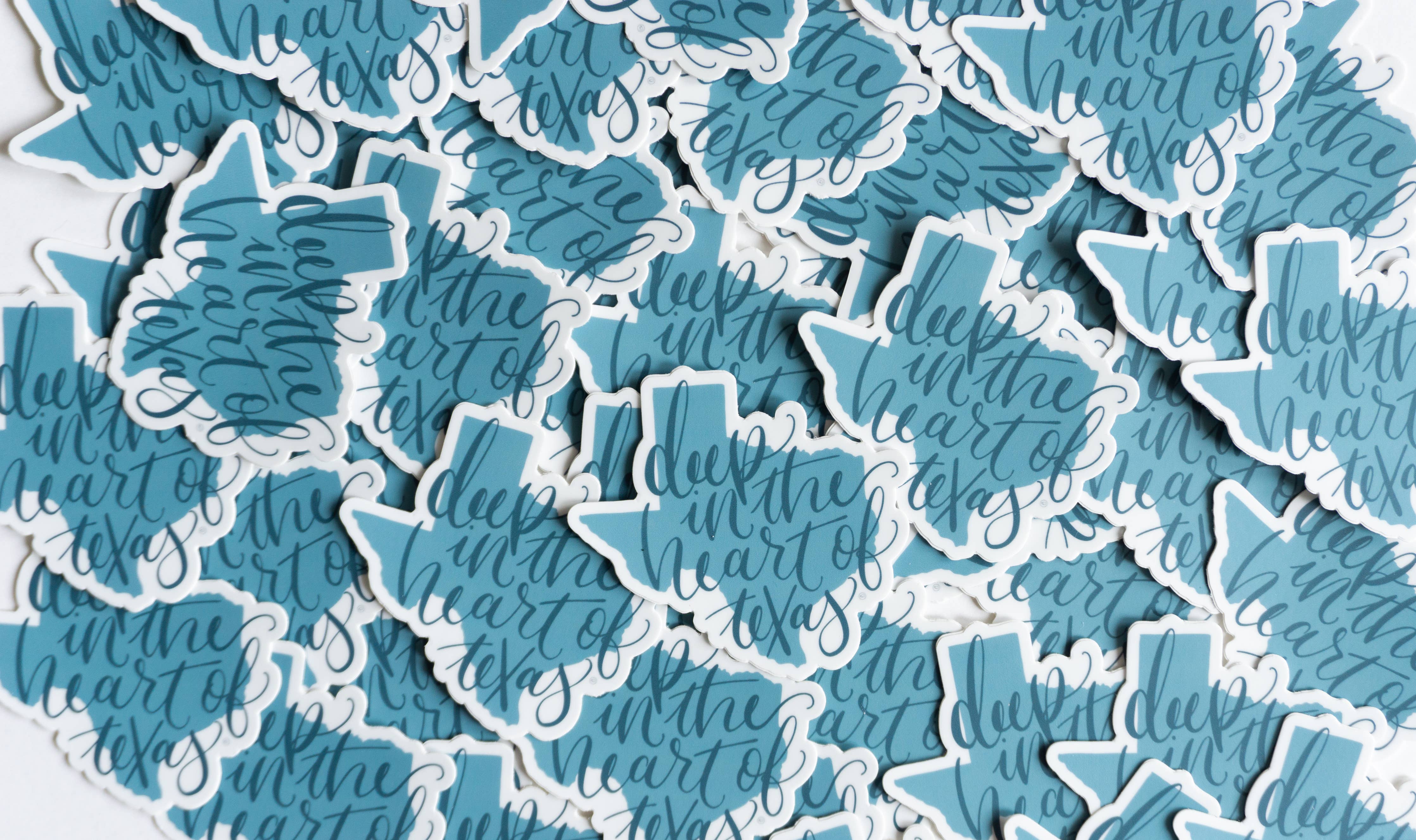 Texas Deep in the Heart of Texas sticker close-up detail