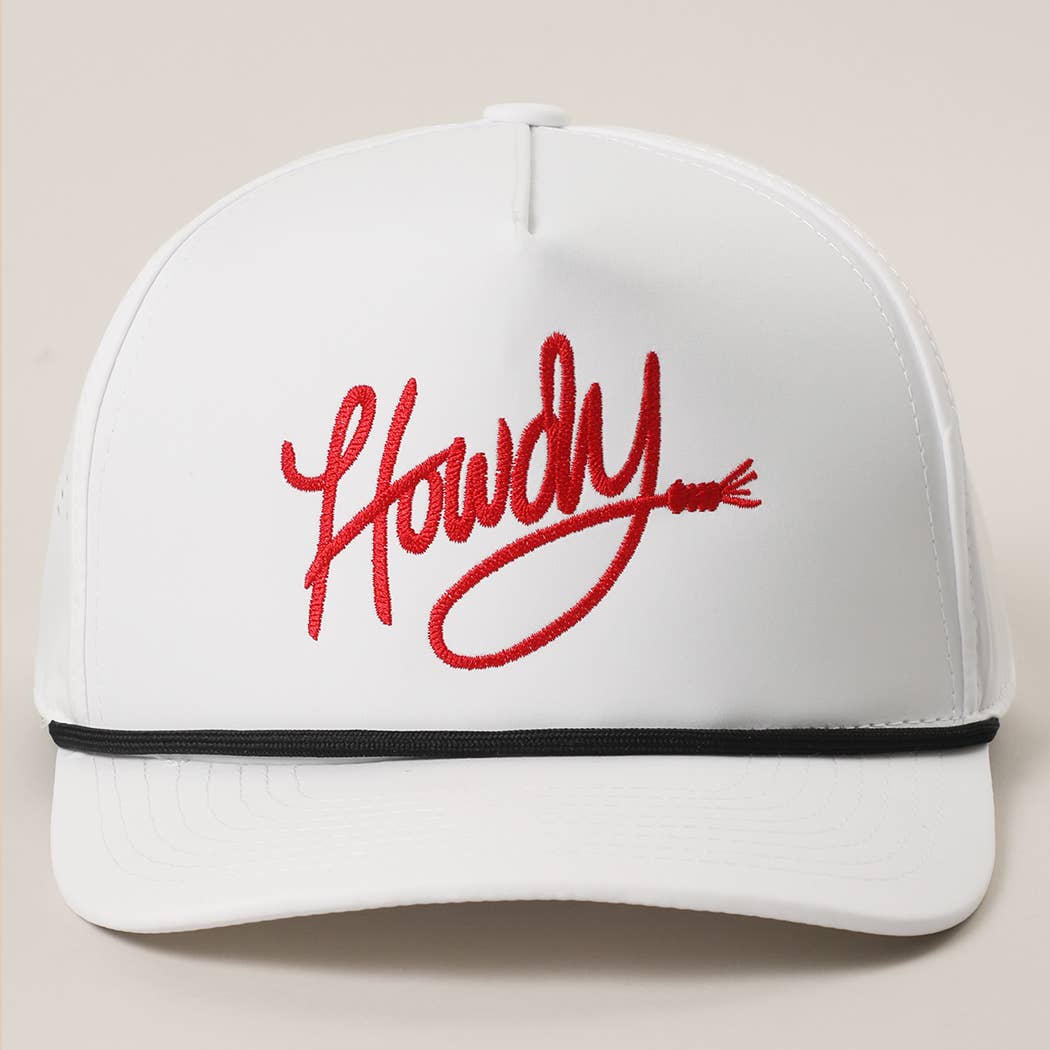 Howdy embroidered premium rope strap trucker hat alternate view