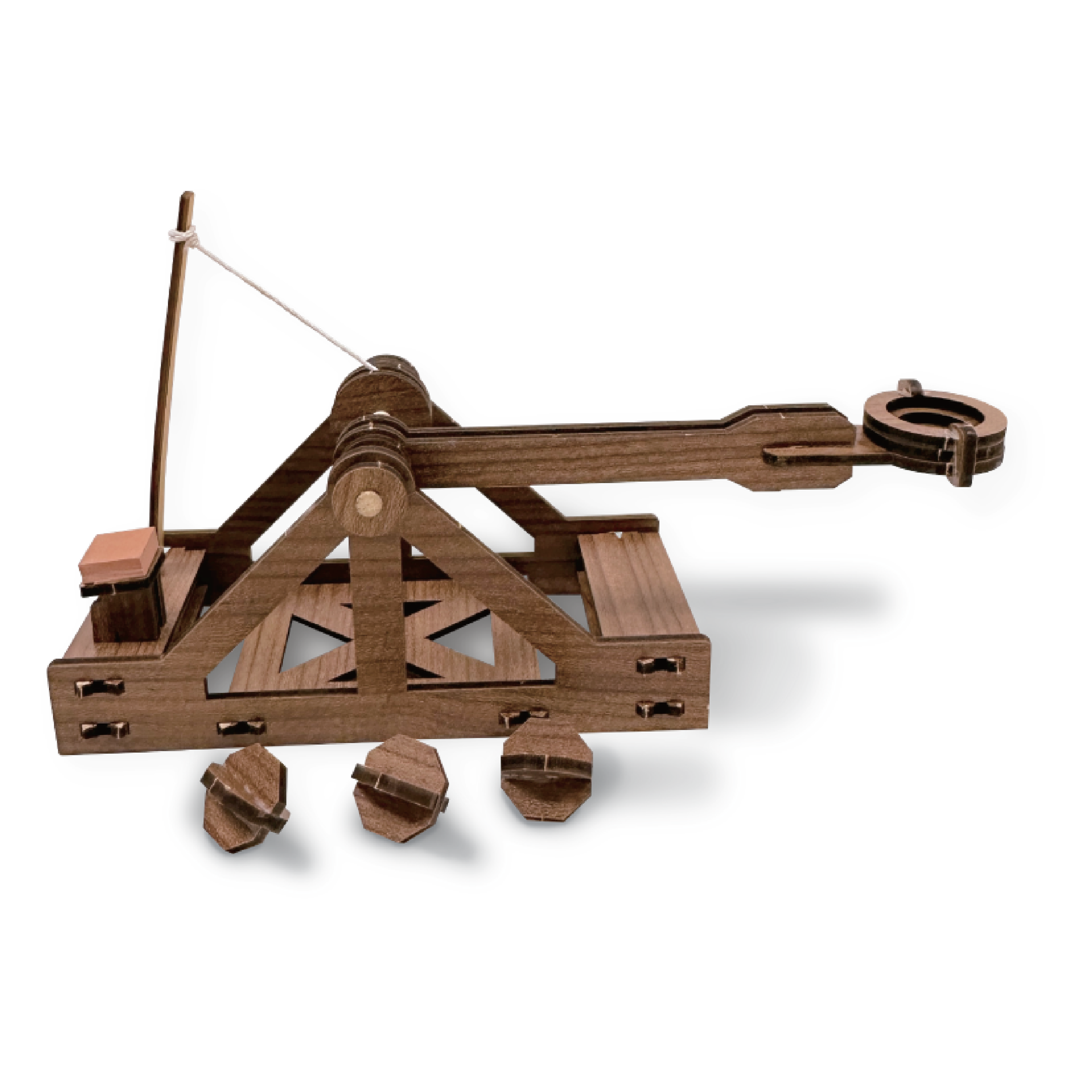 Mini Catapult wooden engineering kit unassembled pieces