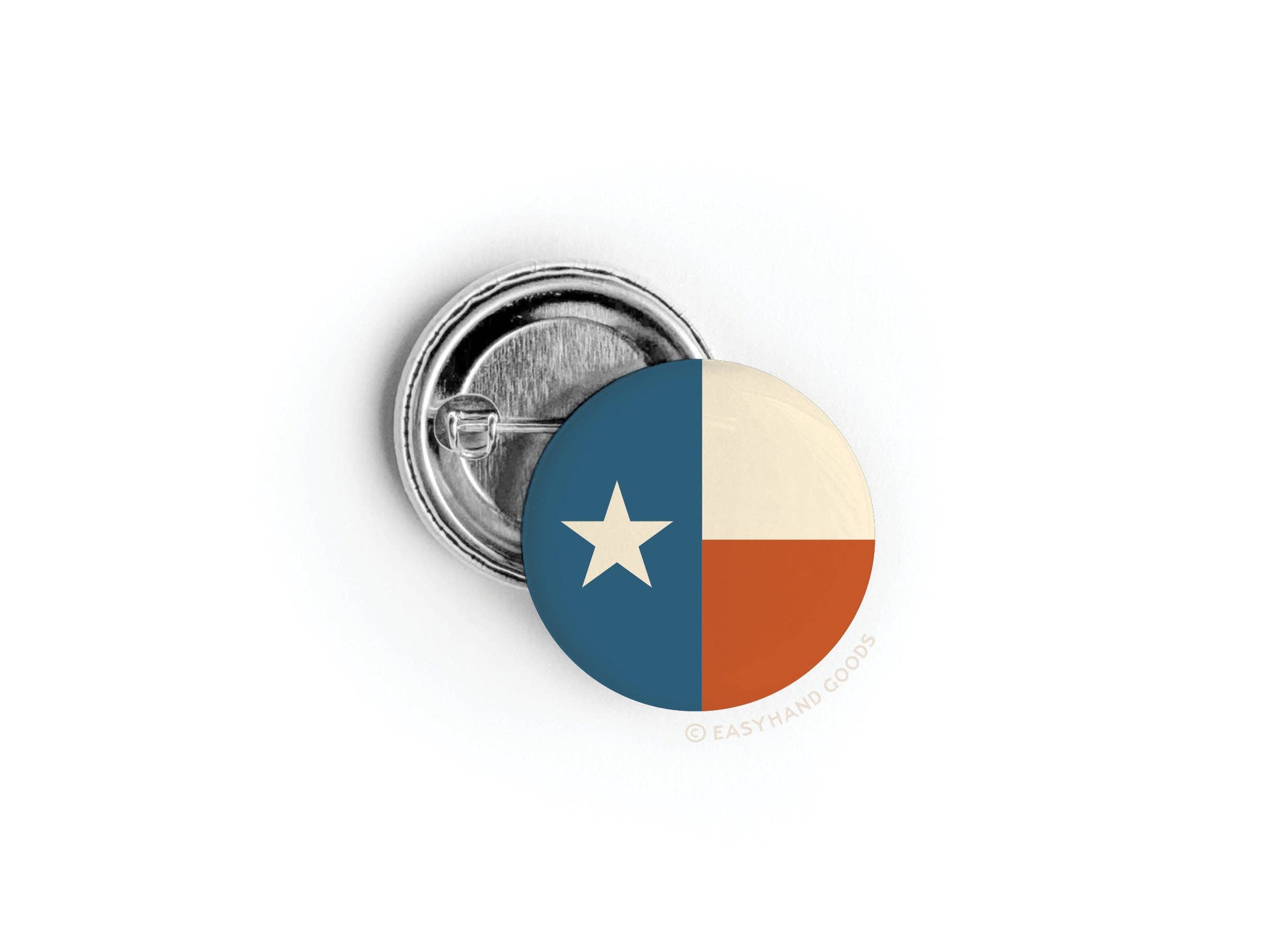 Texas Flag button pin close-up detail