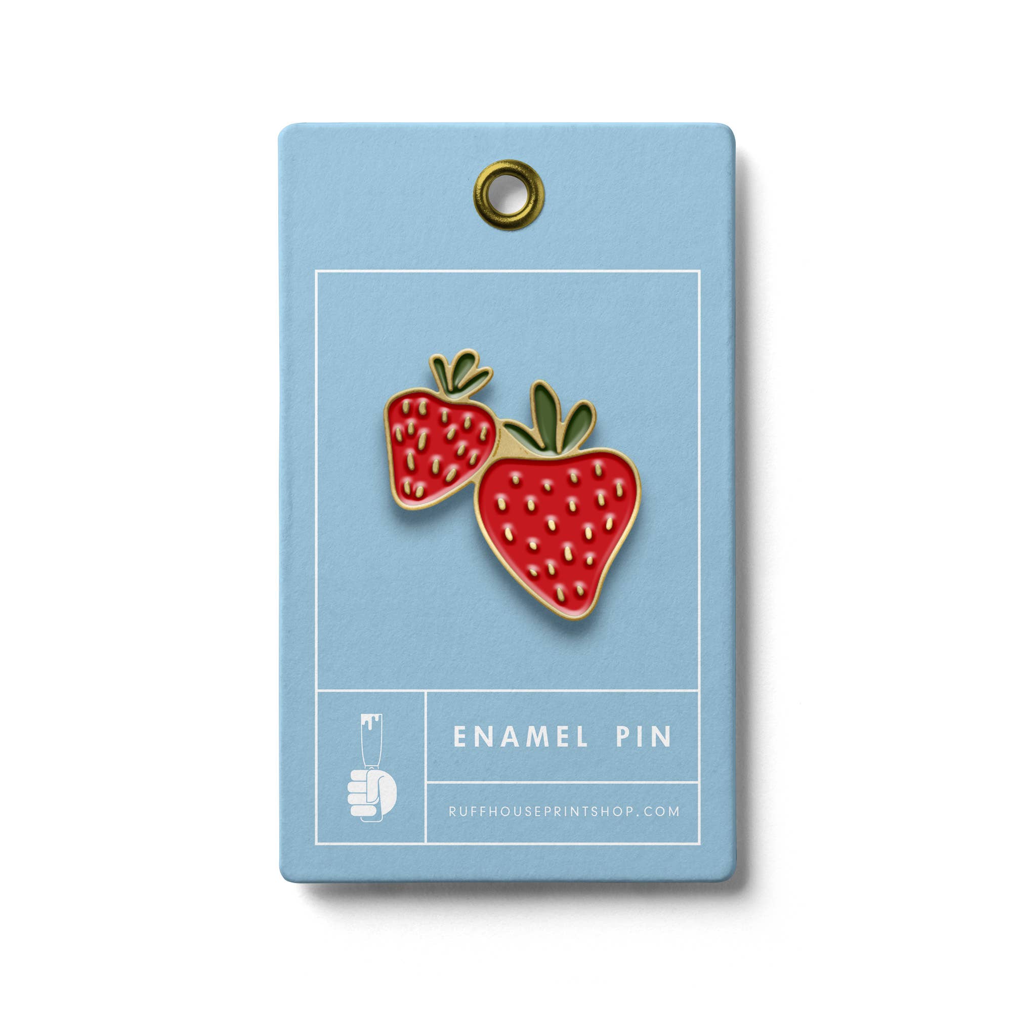 Strawberry Set enamel pin with red strawberry design