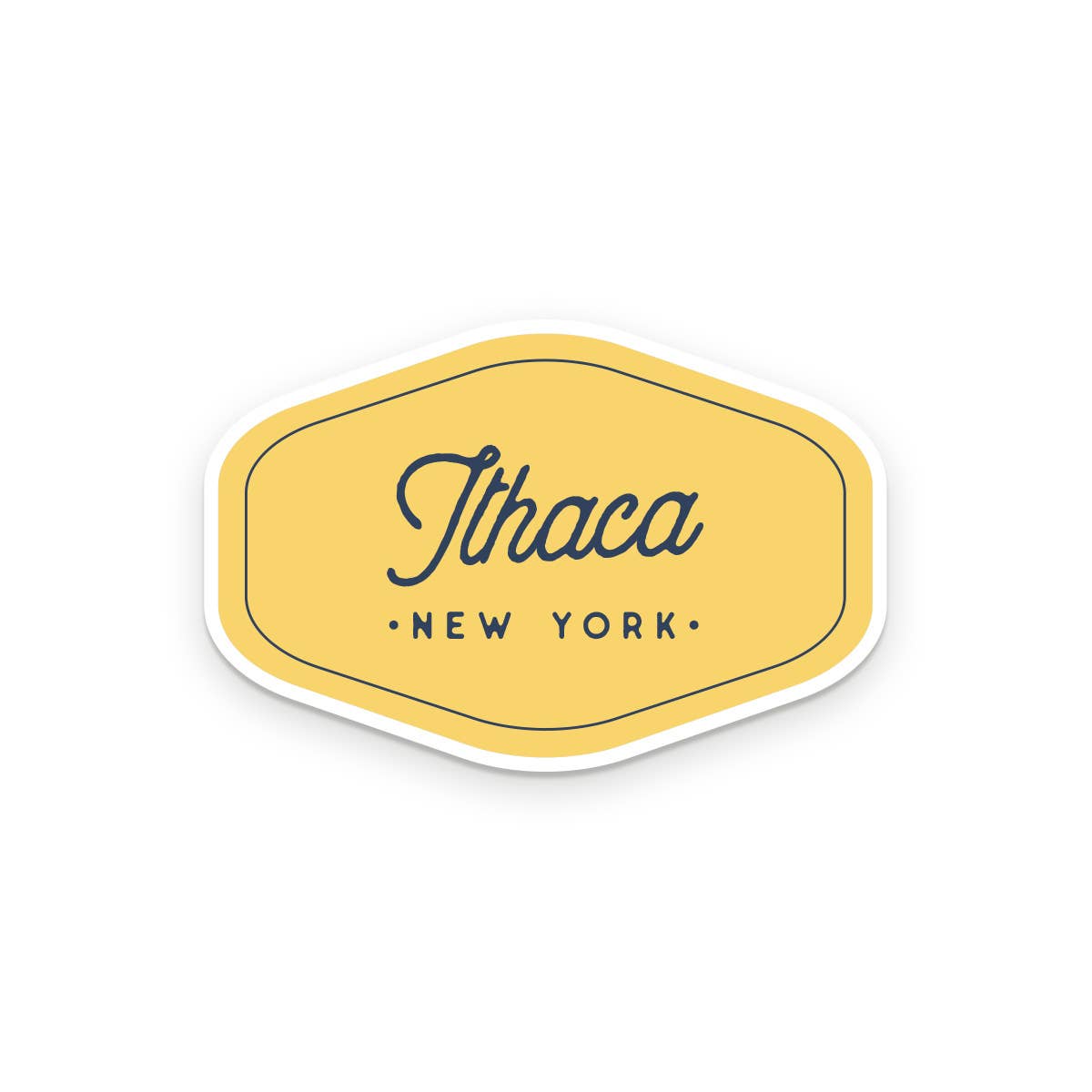 Custom City Script Sticker with cursive lettering