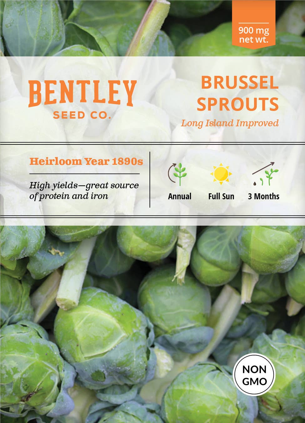 Brim Seed Co. Brussel Sprouts Long Island Improved seed packet