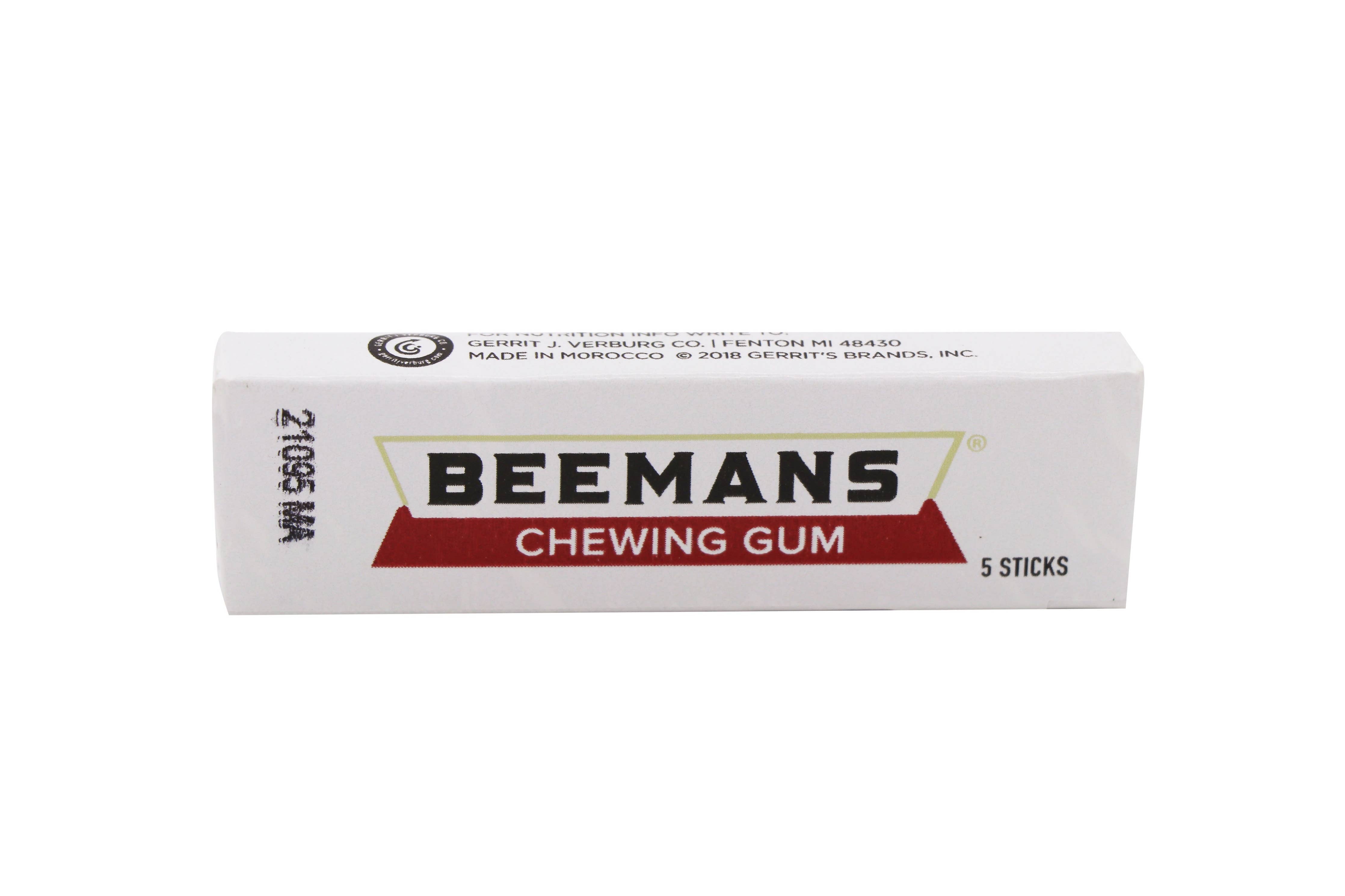 Beeman's chewing gum single pack close-up
