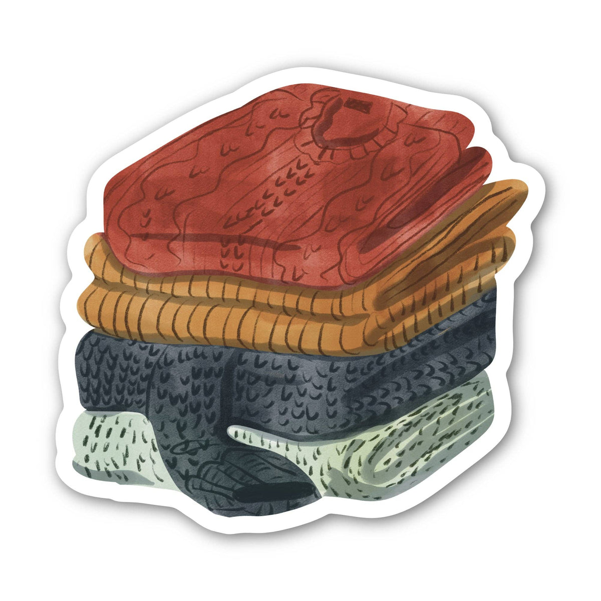 Folded Sweaters Fall Aesthetic Sticker