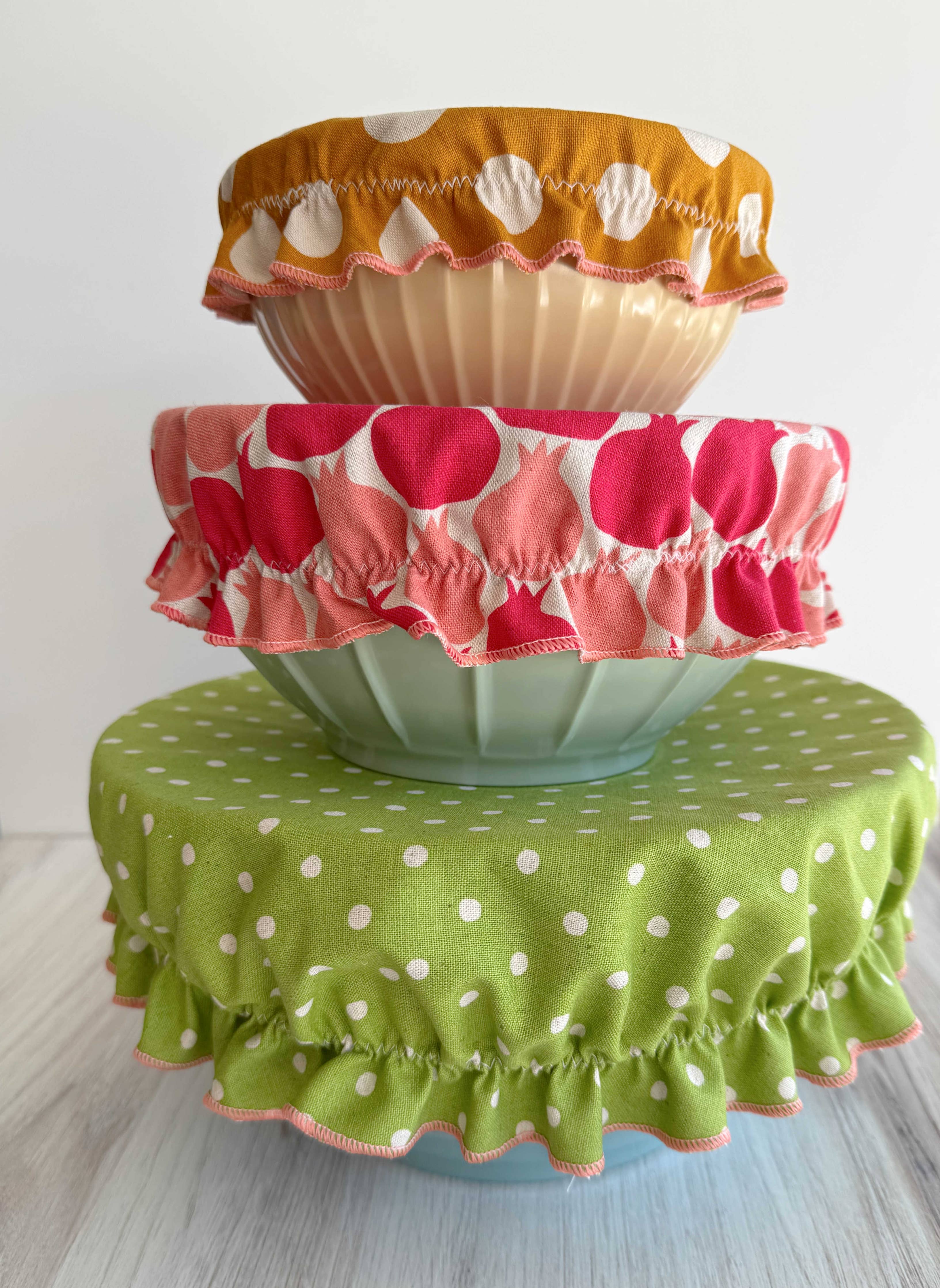 Garden Party Bowl Covers set of three assorted patterns