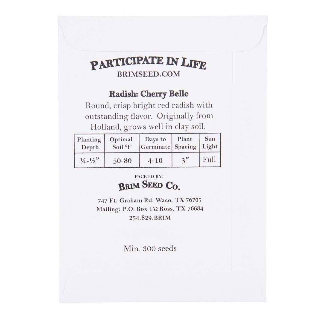 Brim Seed Co. - Cherry Belle Radish Heirloom Seed