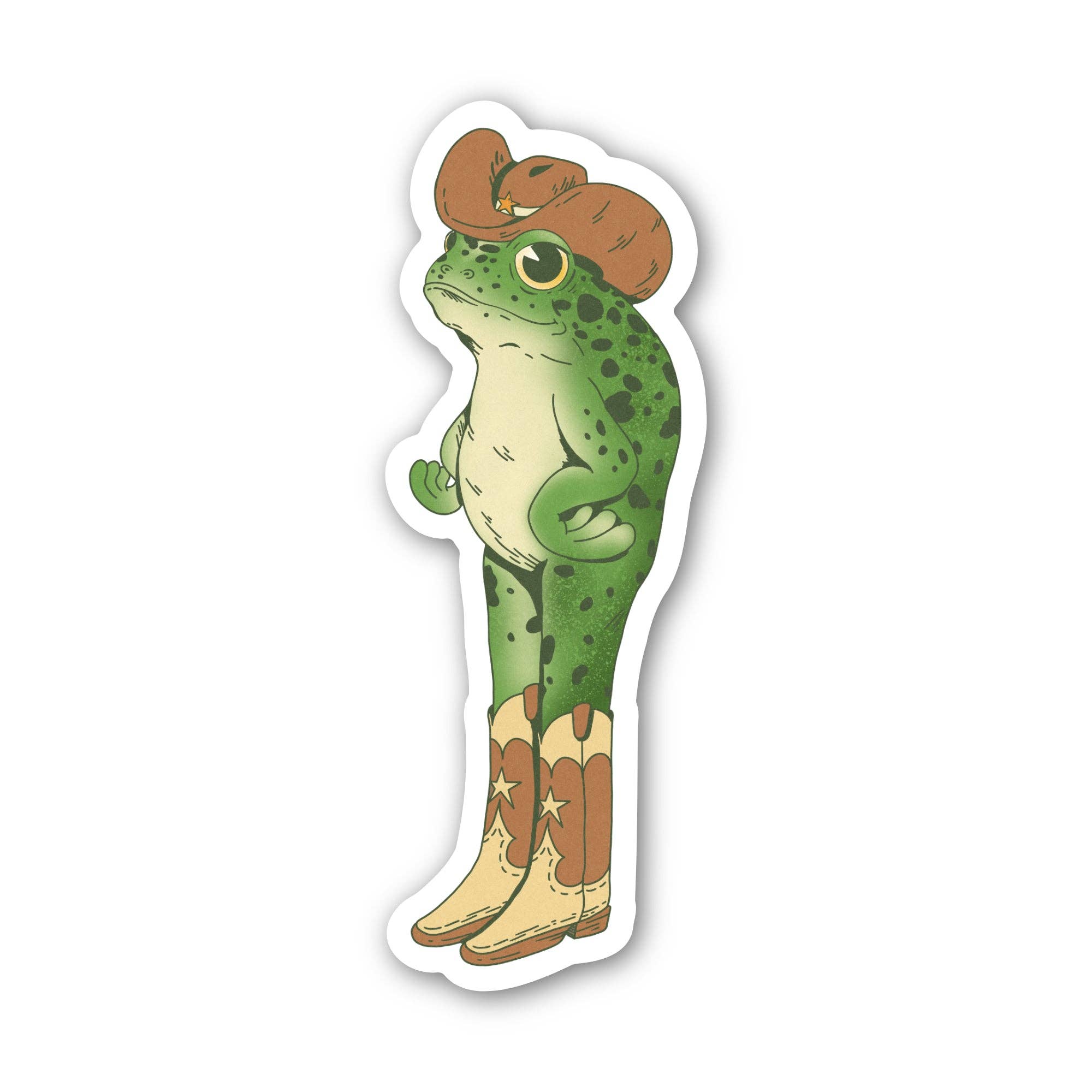 Cowboy Frog Southern sticker alternate view