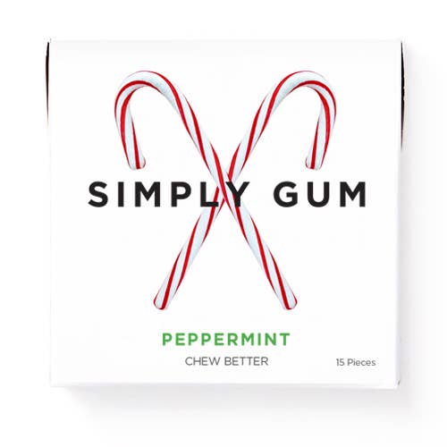 Holiday Peppermint Gum - Natural + Plastic Free | 6 Pack