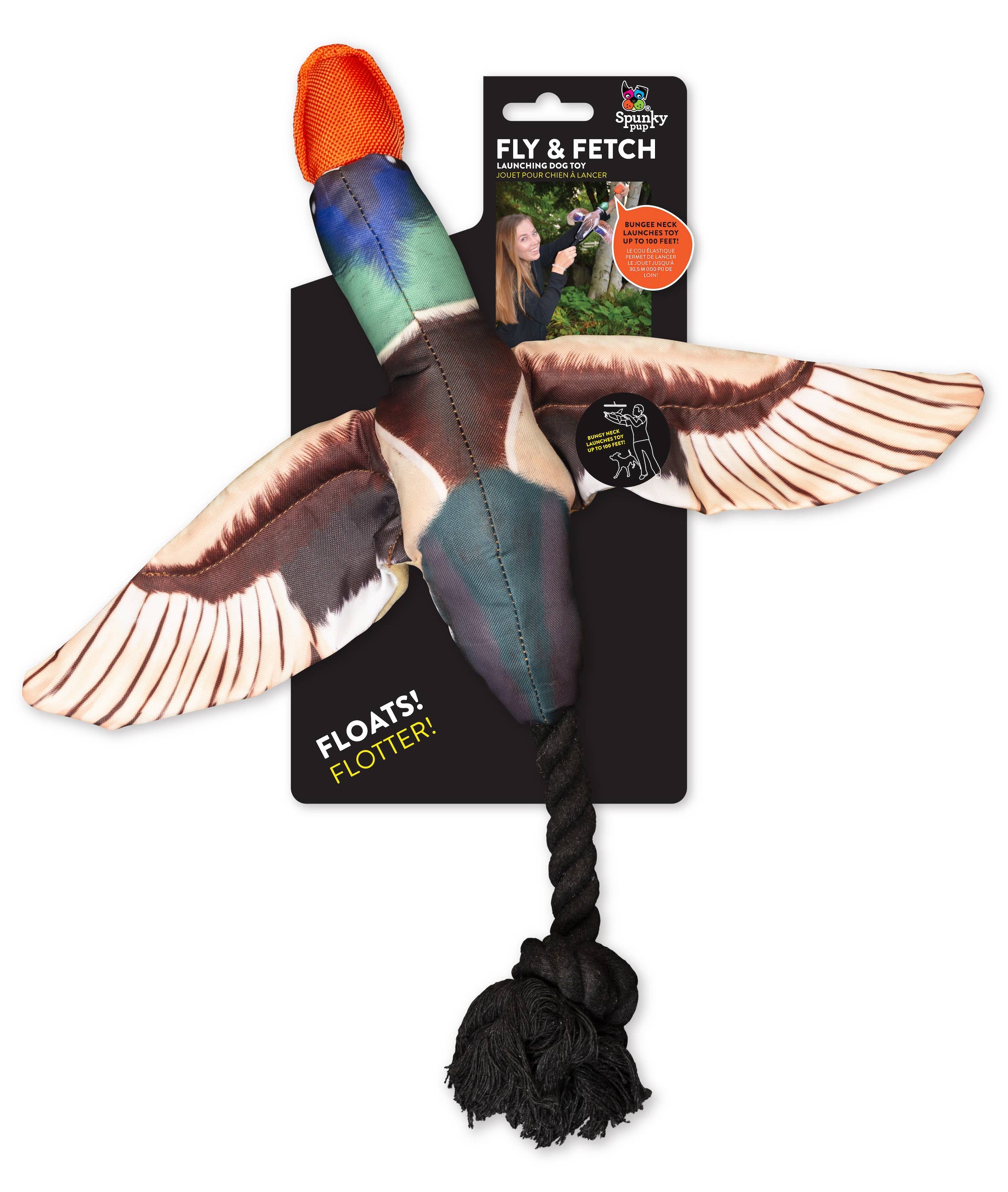 Fly & Fetch launching toy duck shape for dogs