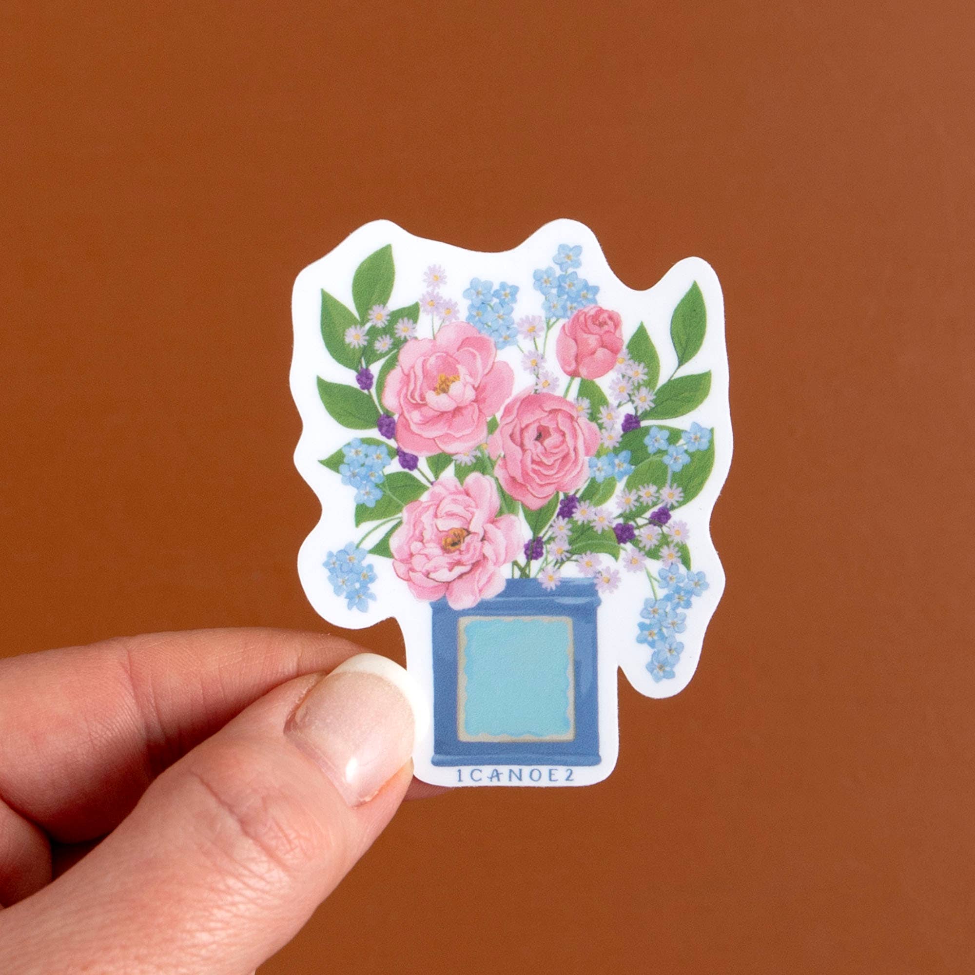 Flower Vase Vintage Blooms decal sticker with bouquet design