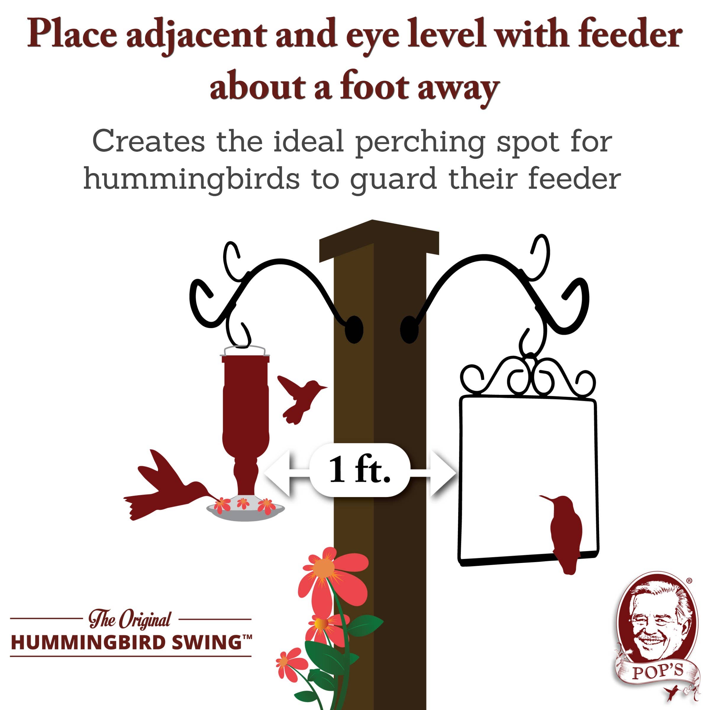 POP'S Charmed Hummingbird Swing (Red)