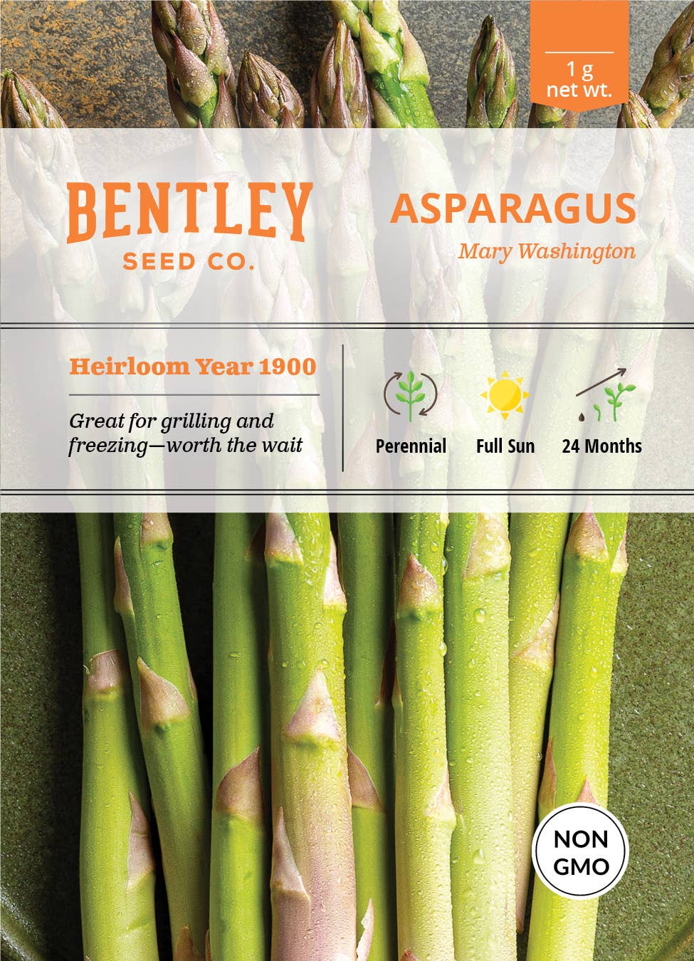 Brim Seed Co. Mary Washington Asparagus seed packet front