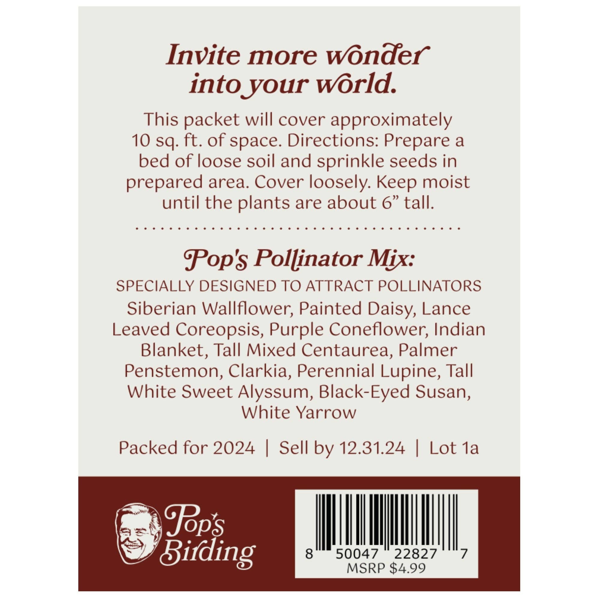 Hummingbird & Butterfly Wildflower Pollinator Seed Mix