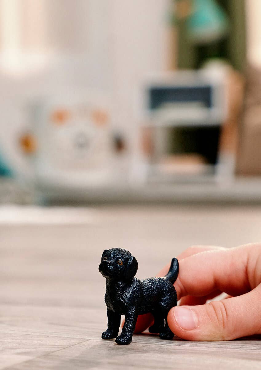 Black Labrador Retriever Puppy Animal Toy Figurine