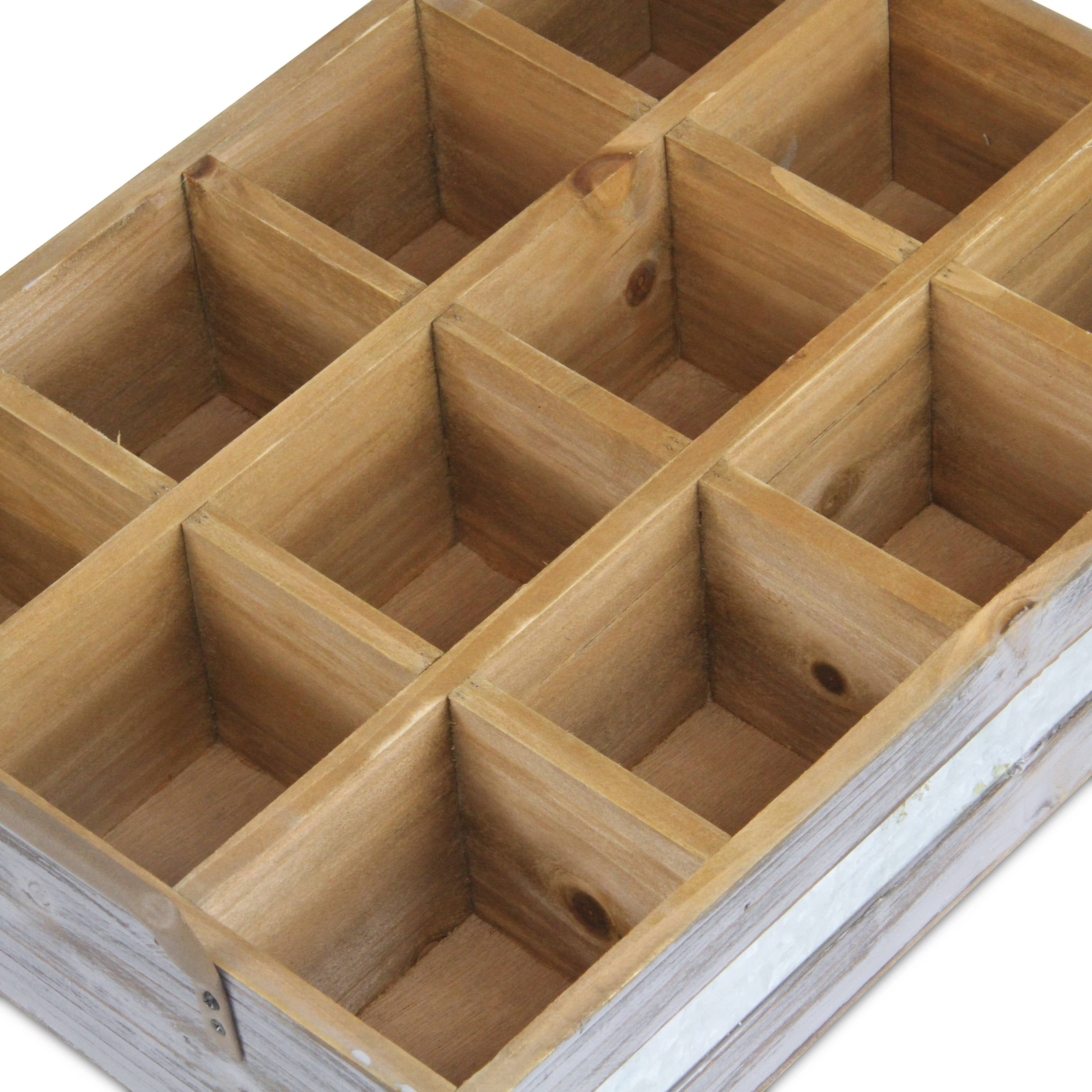 Obero 12 slot rectangular wood caddy lifestyle view
